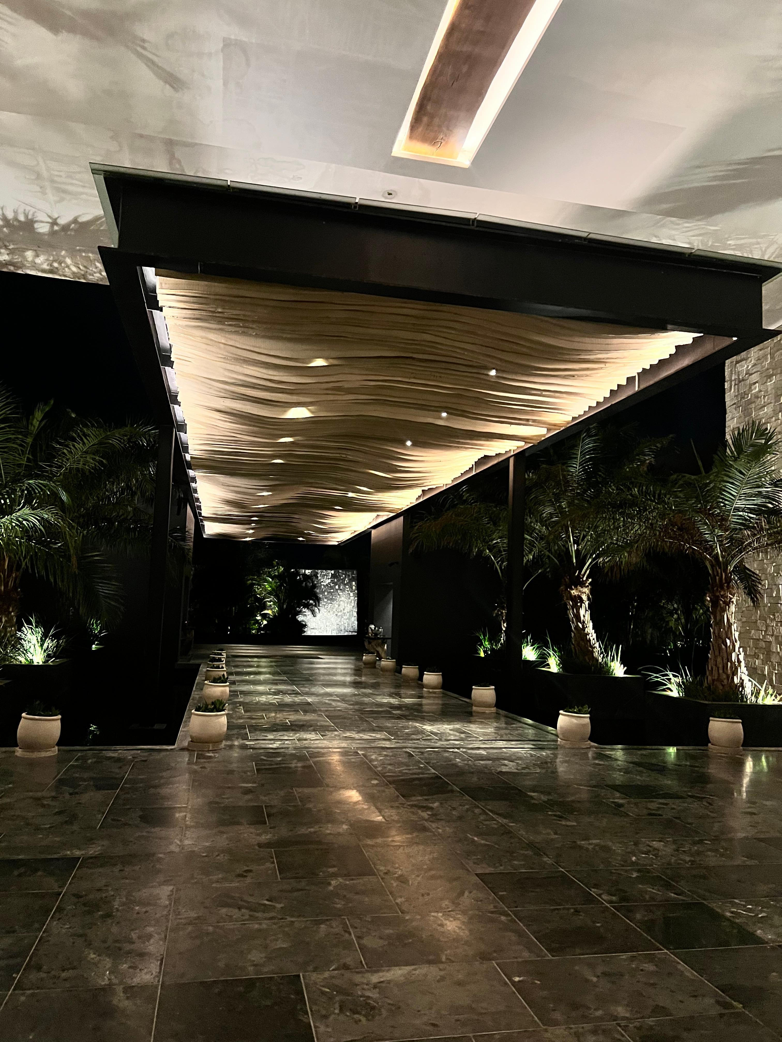Entrance at night… beautiful ambiance