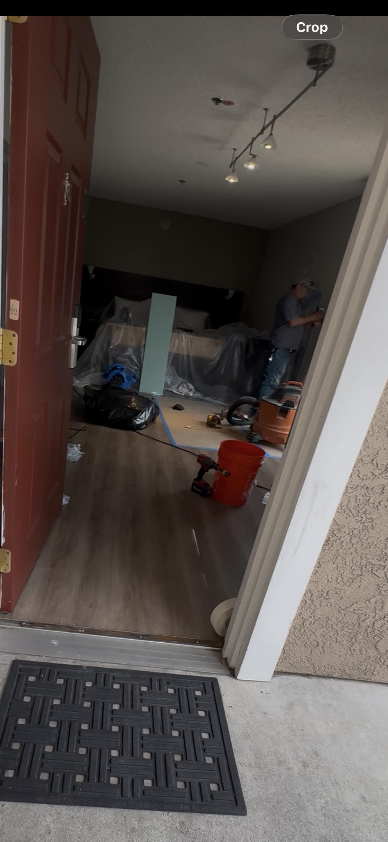 Work being done to the room below us