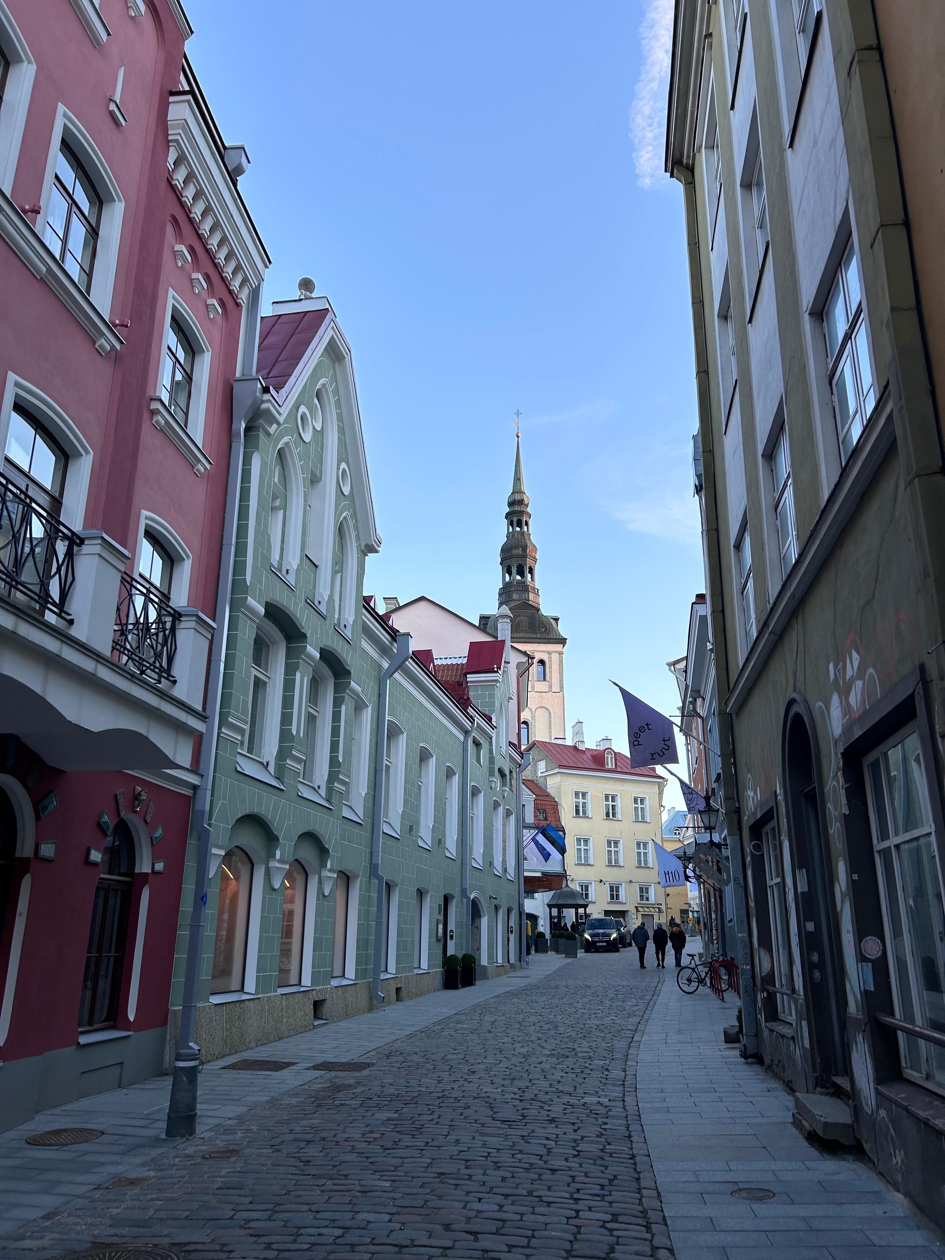 Street view in front of building