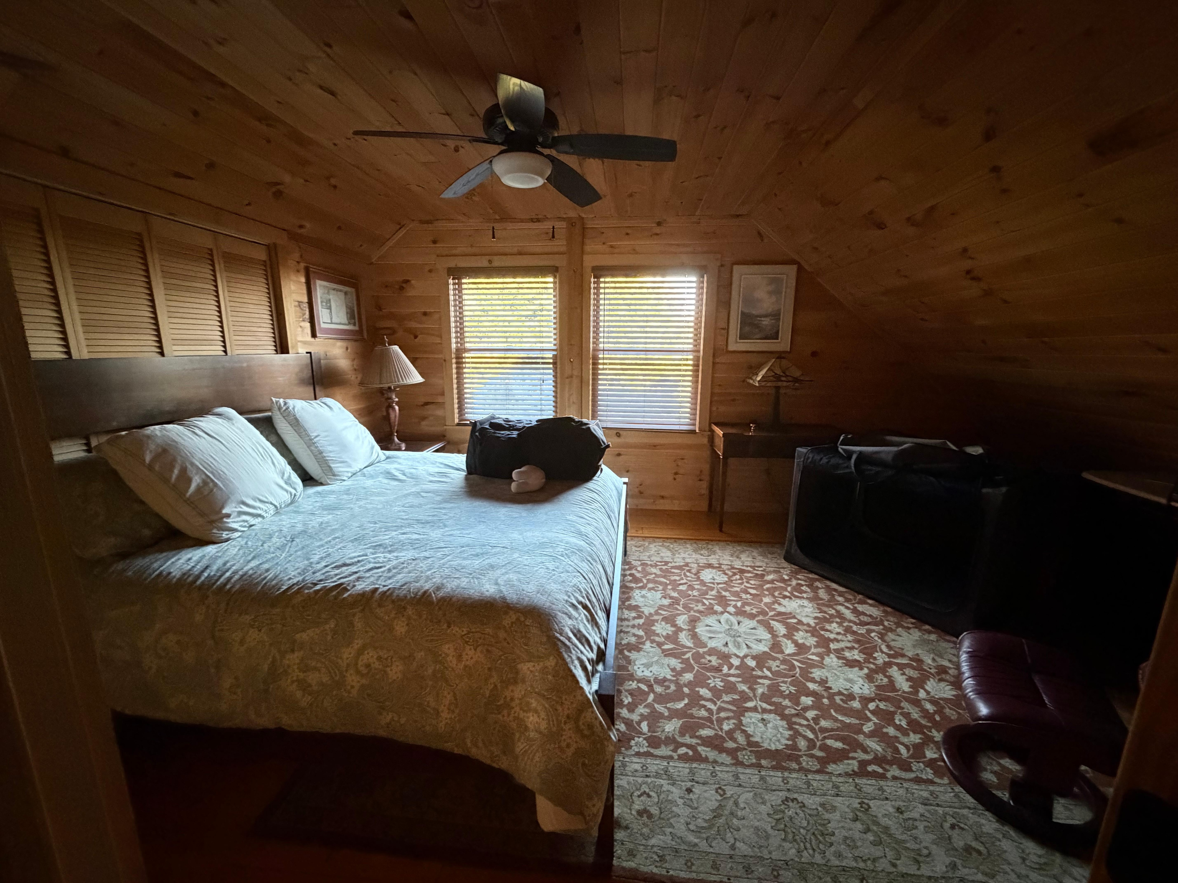 Upstairs bedroom with king