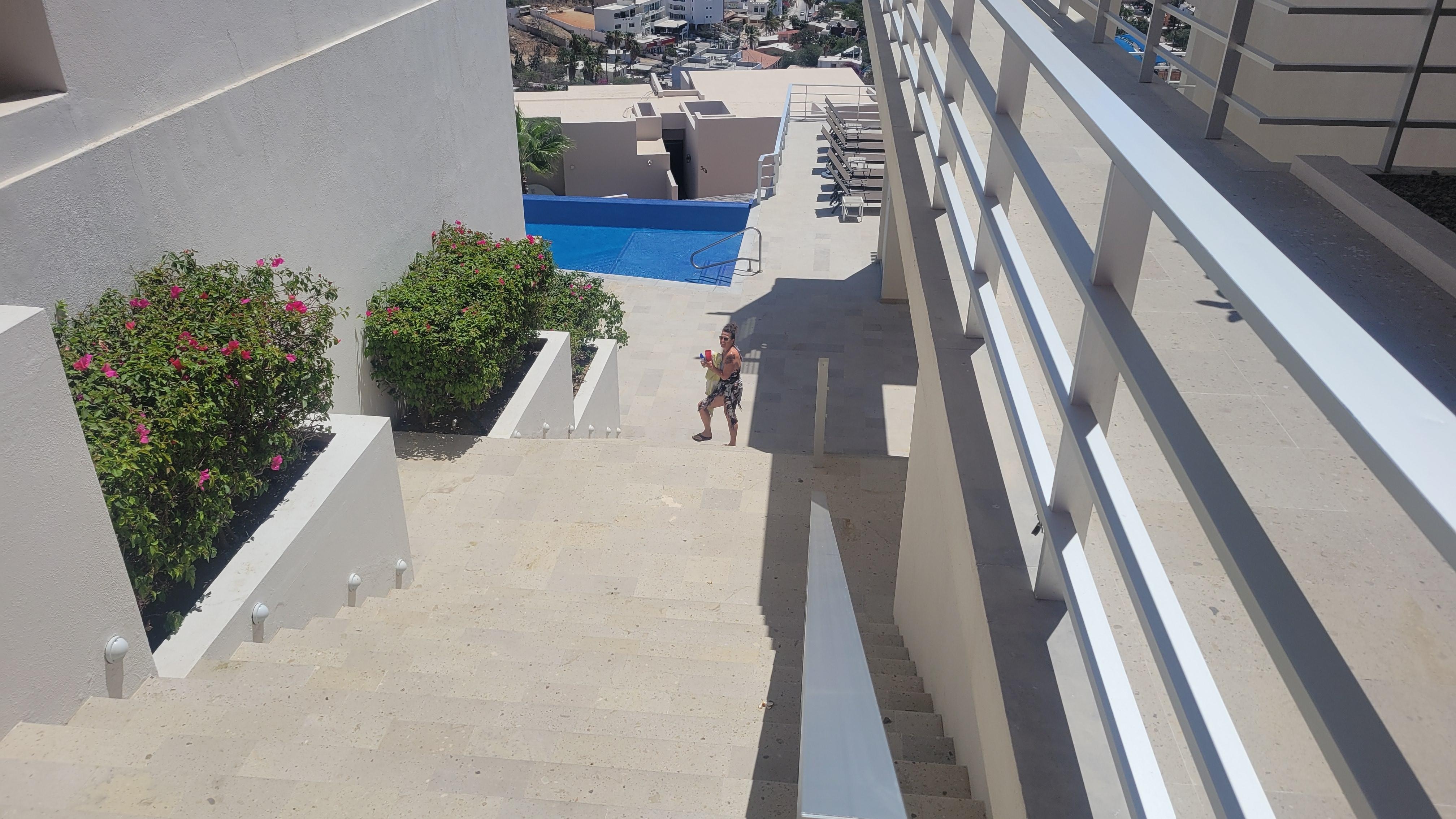 To the pool...