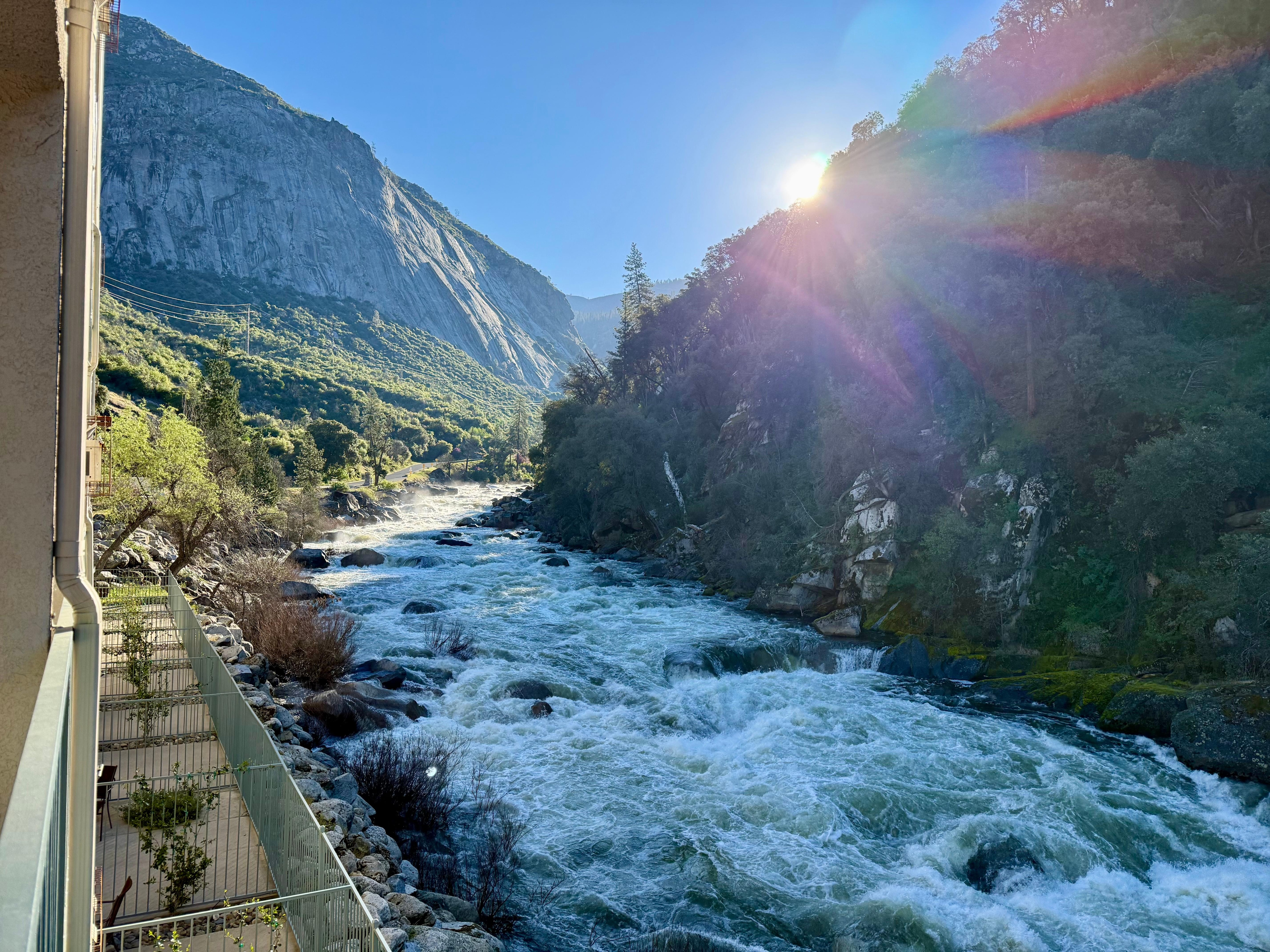 Morning rushing river