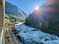 Morning rushing river