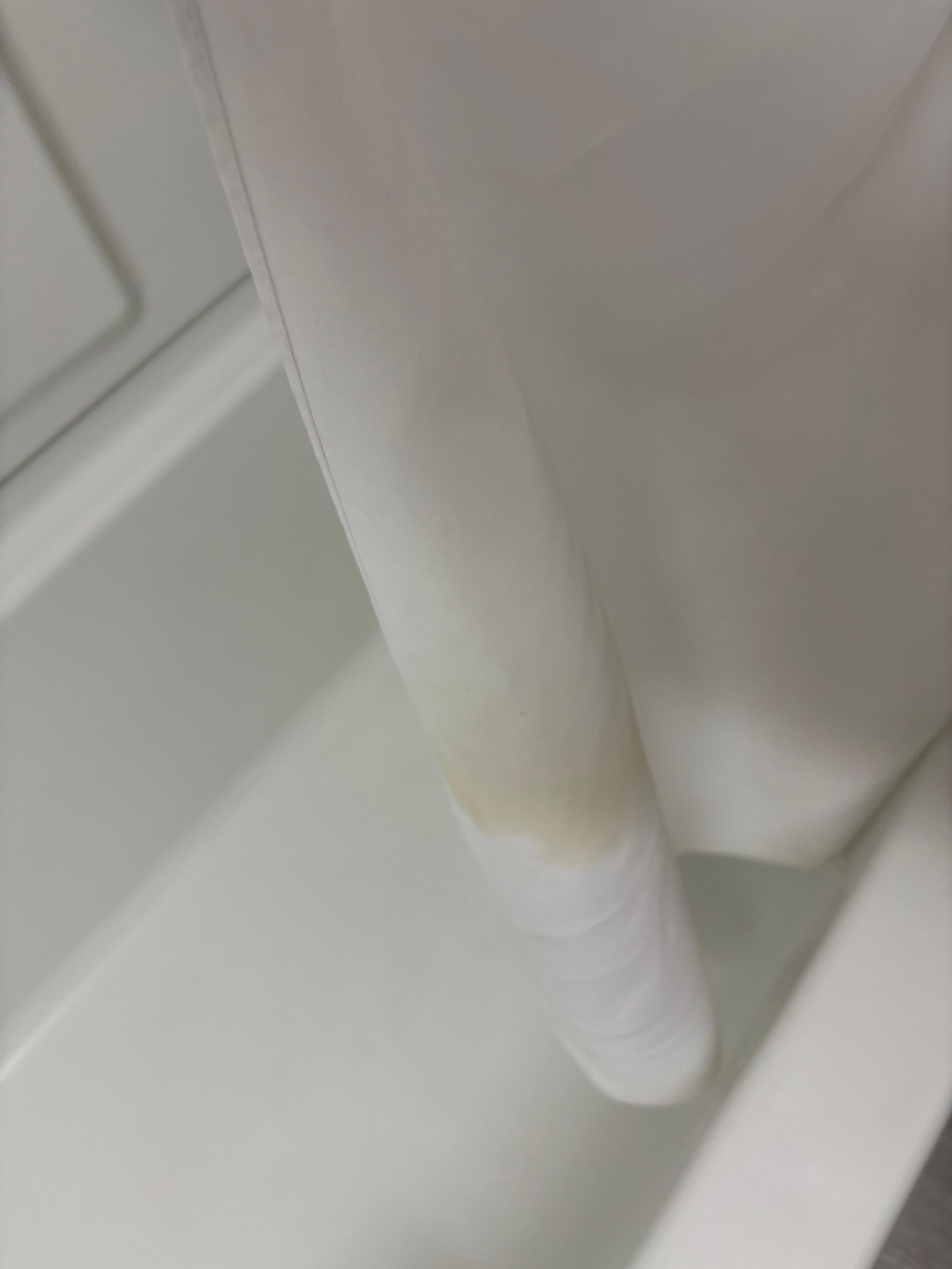 Stained shower curtain 