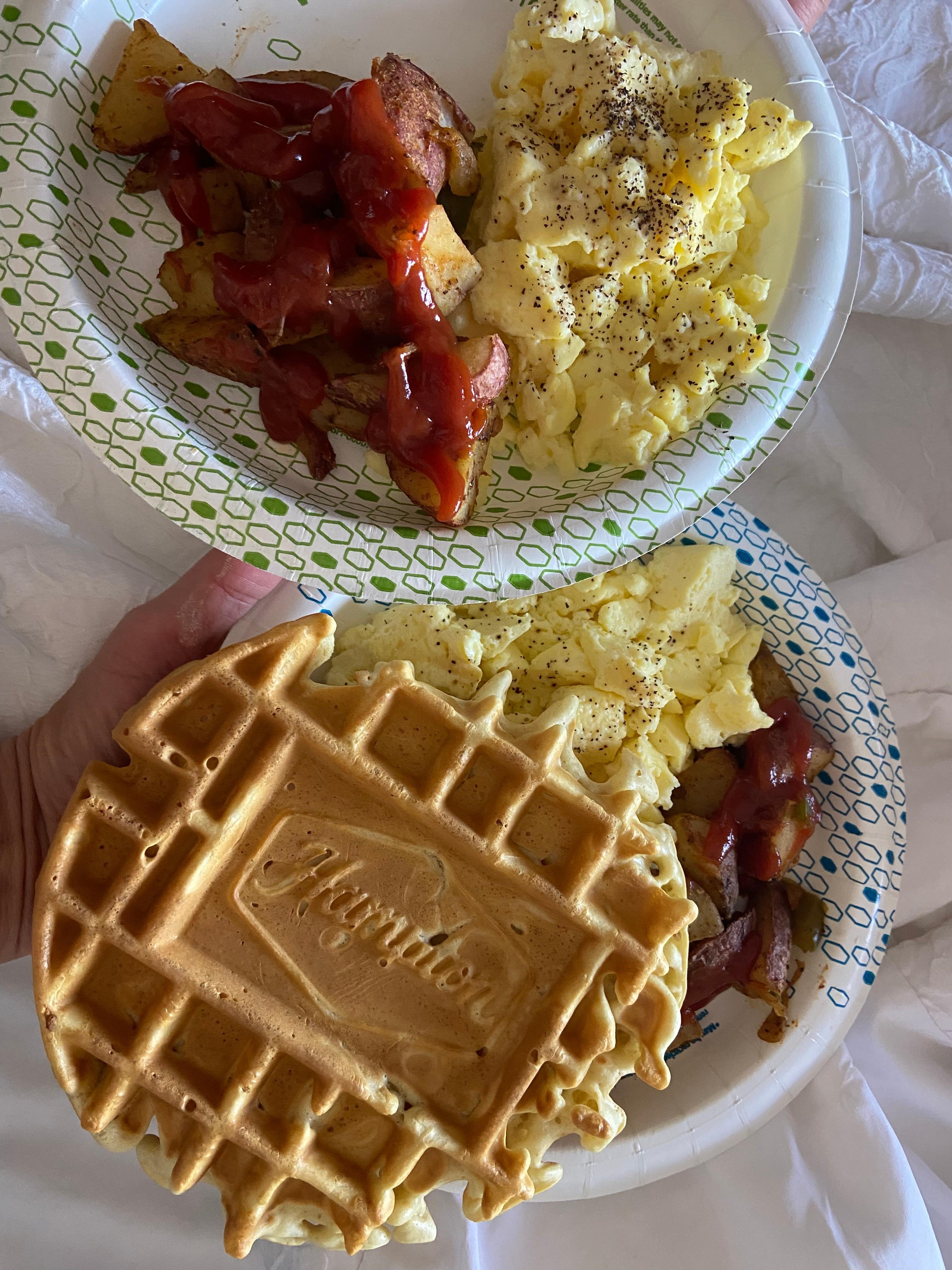 Our buffet breakfast, we ate on our patio. They served good coffee all day as well in the lobby. 