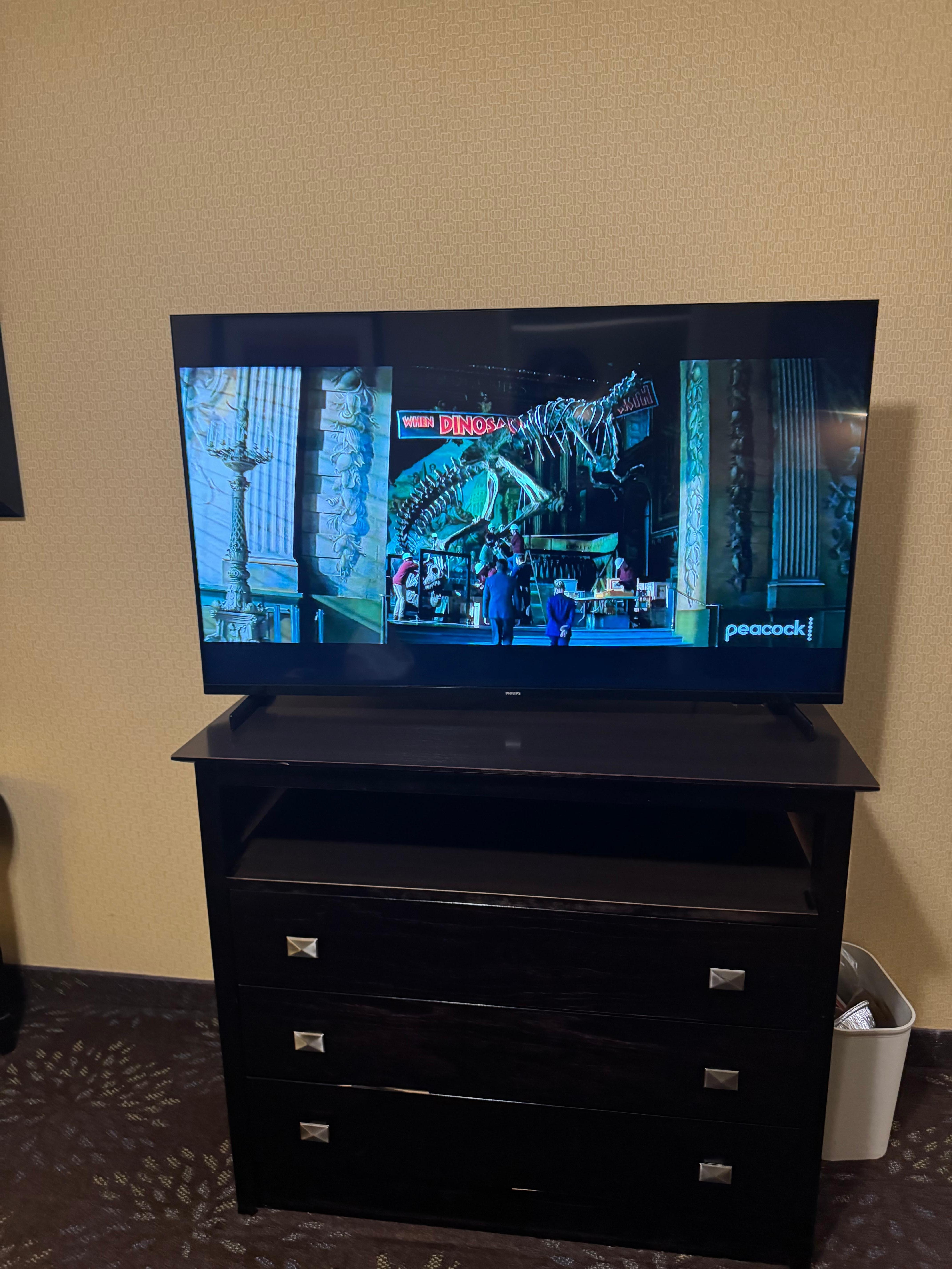 One of the tv’s in the one bedroom suite