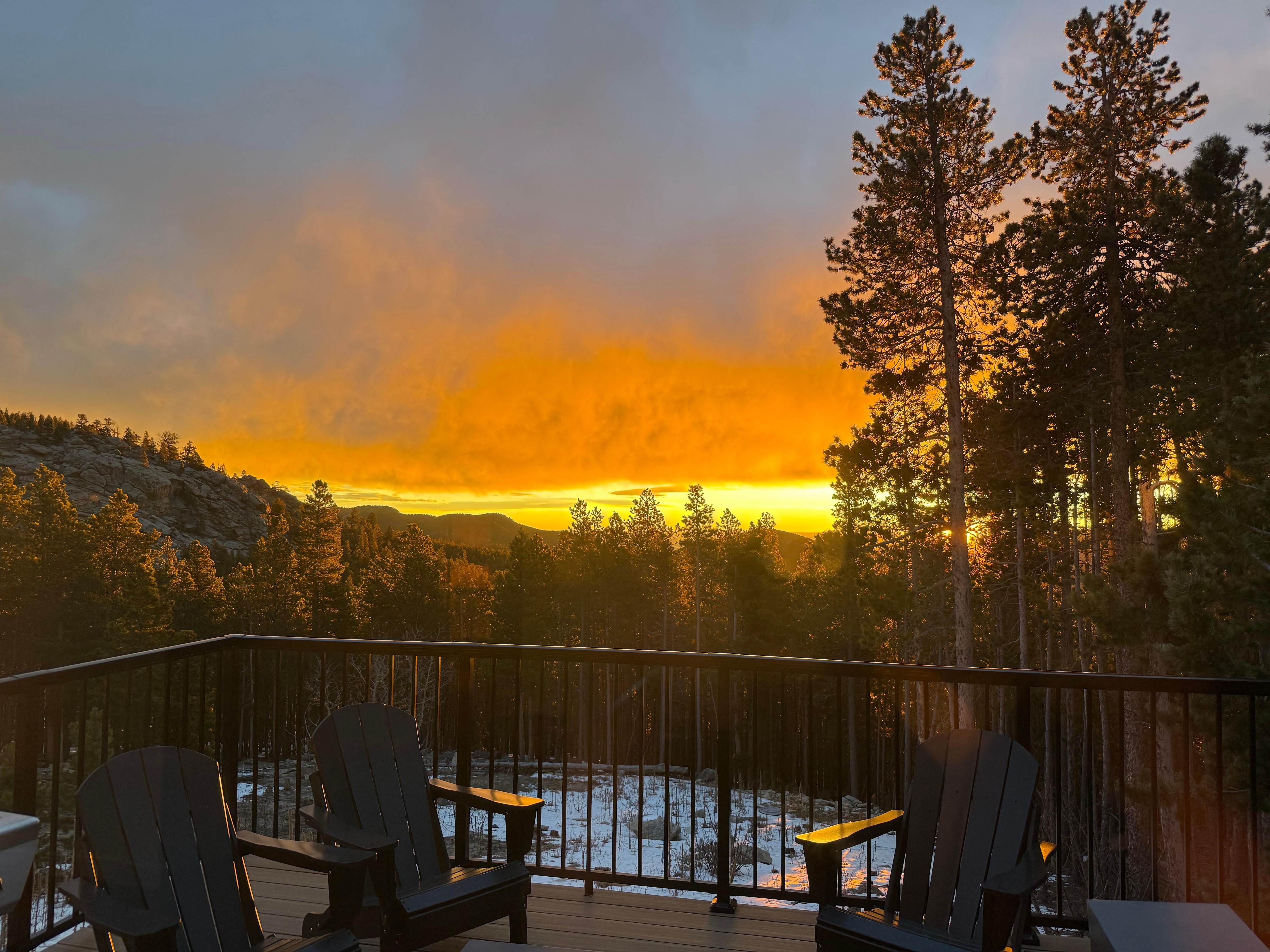 Morning sunrise from the cabin. 