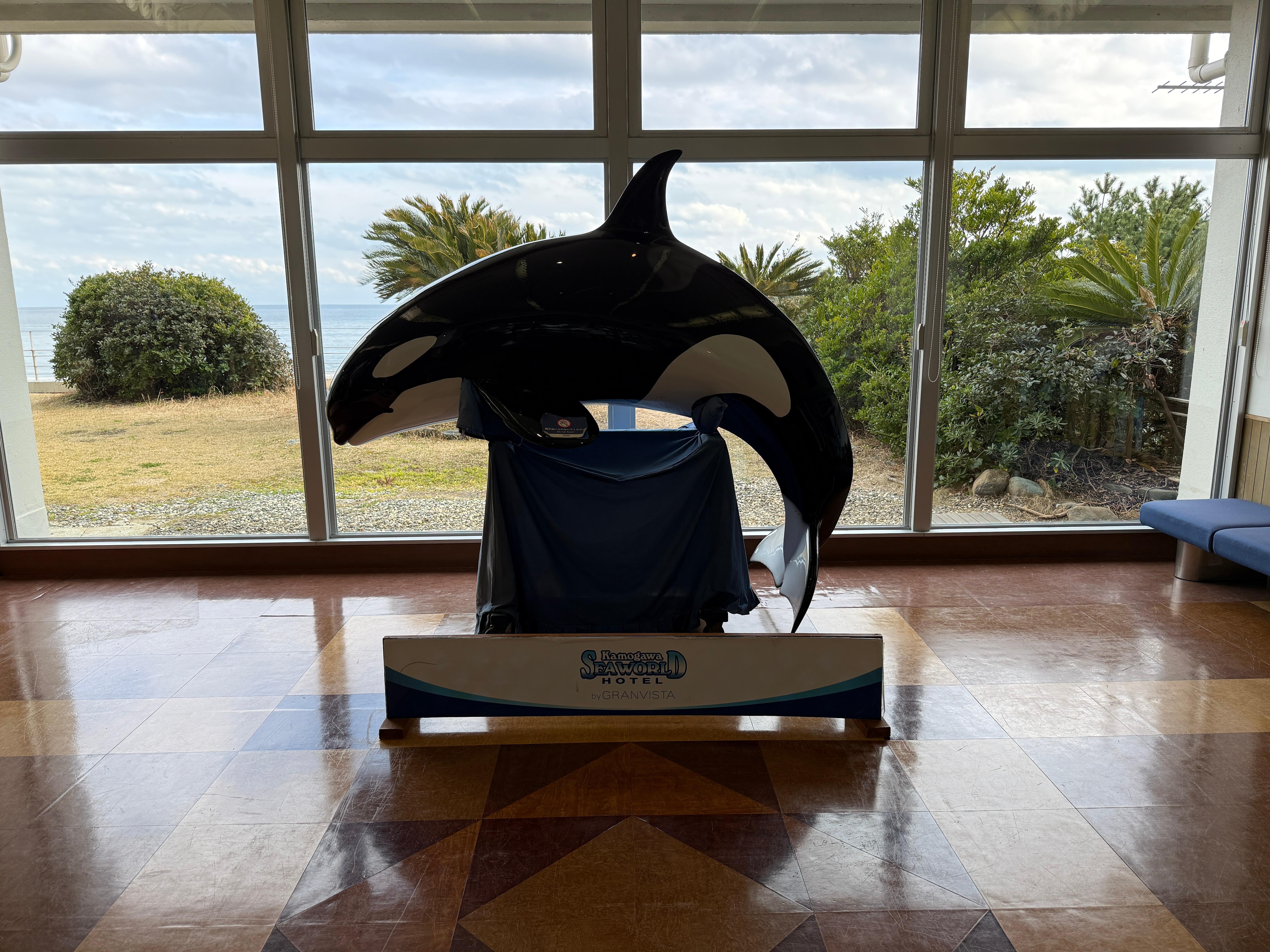 シャチがお出迎え