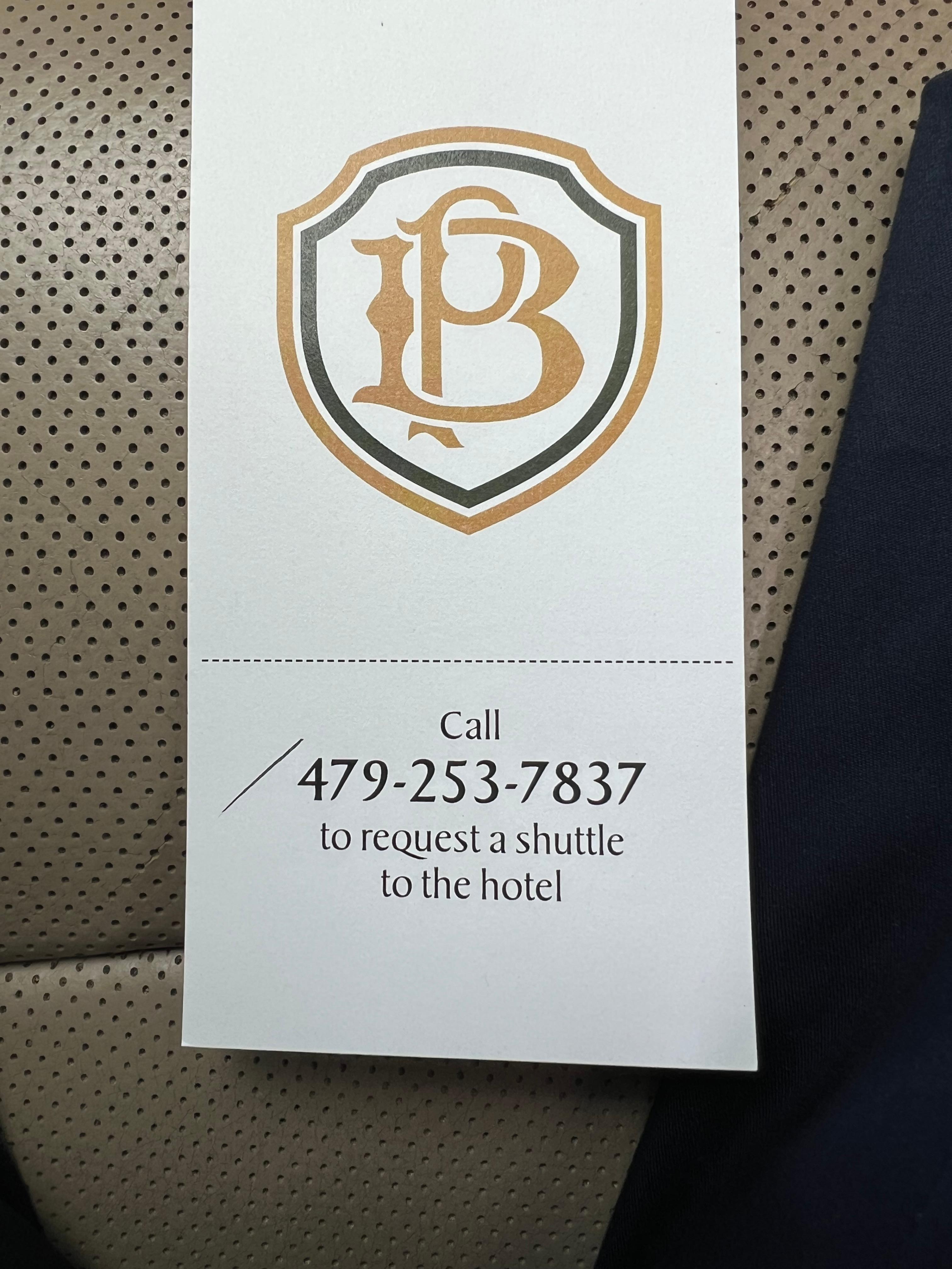 Shuttle service and parking pass.