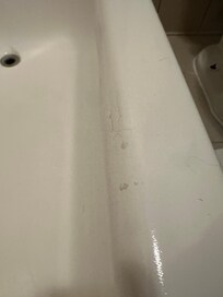 Cracked tub in a few places.