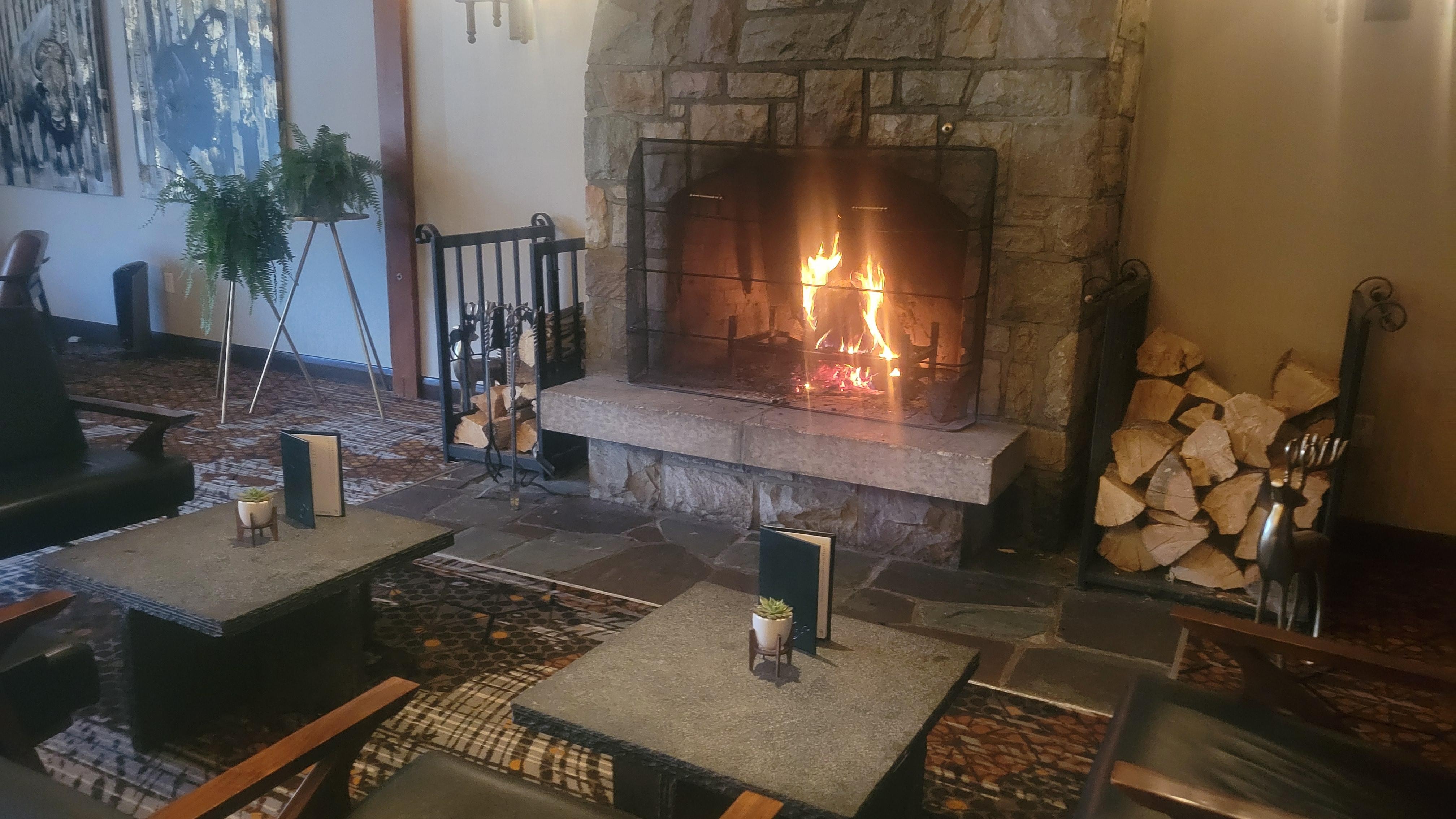 With the smell & crackling fire in the Bar. Wirh a drink/ snack