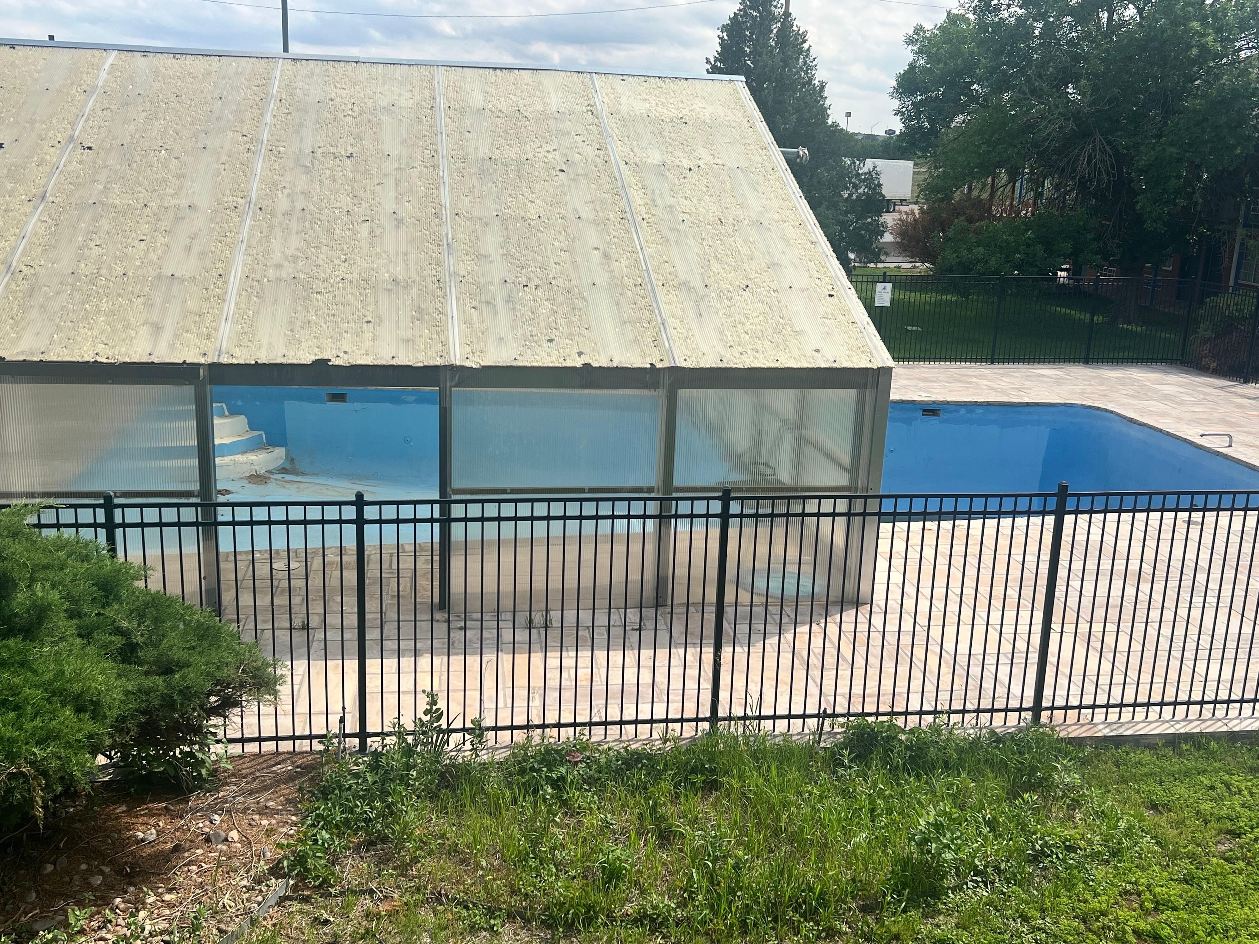 The empty pool that has been shut down for years they lied about 