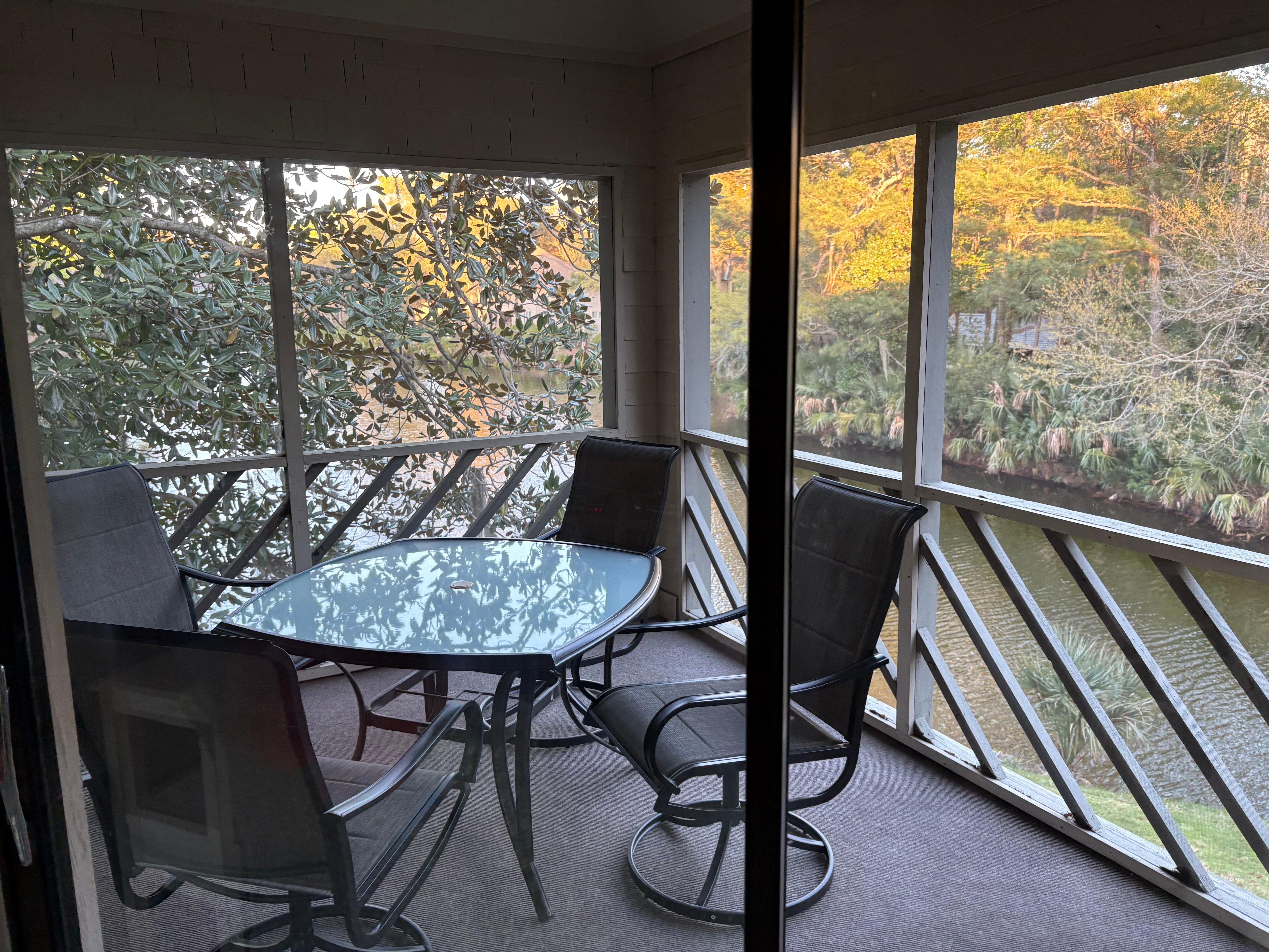 Covered porch, great view of the alligators and other wildlife! 