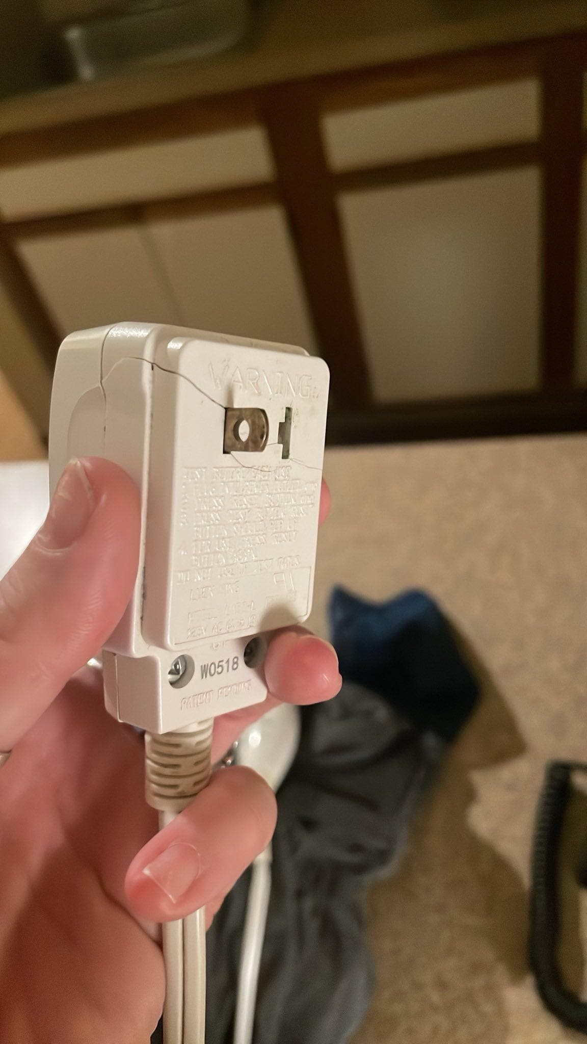 Broken hair dryer- fire hazard 