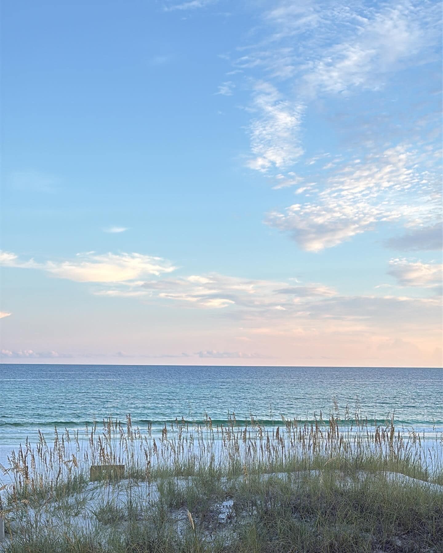 Private beach at sunset 
