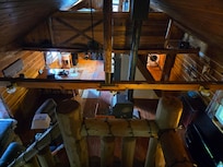 View of the living room & kitchen from the 3 bed room