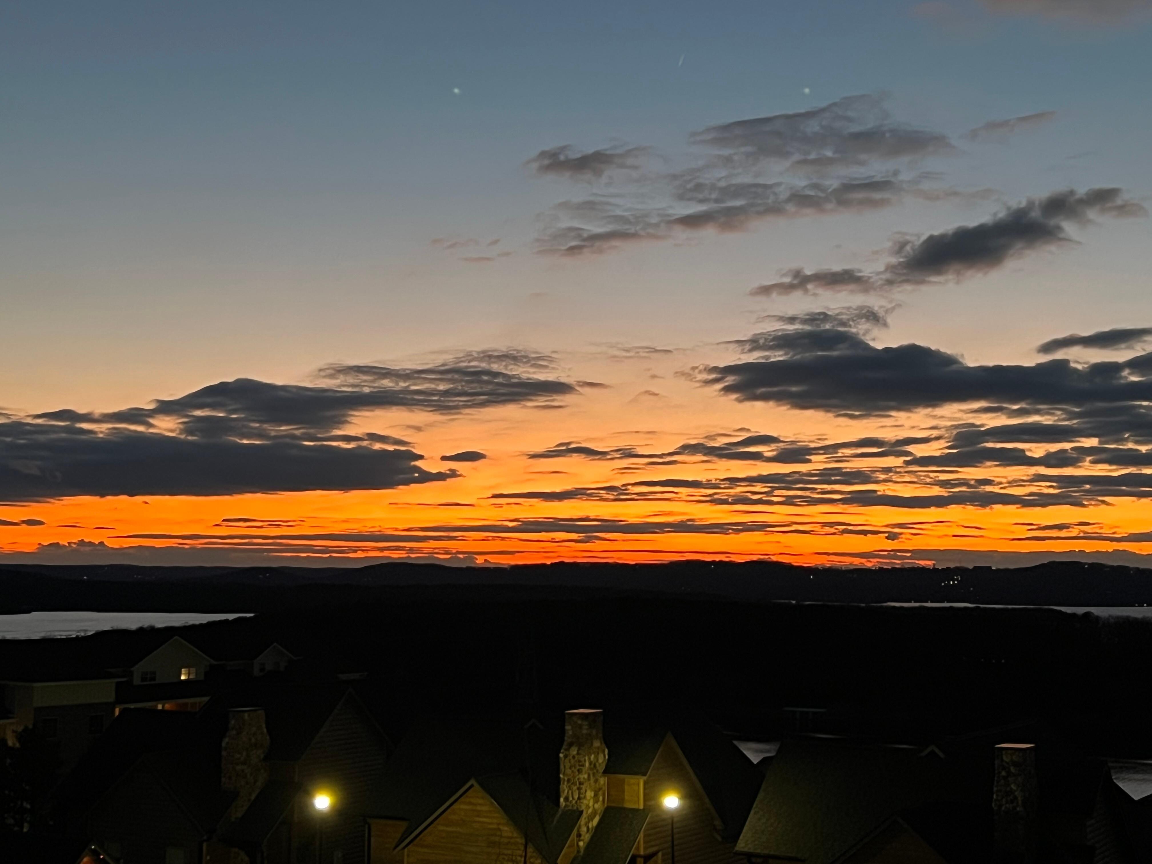 Beautiful sunset from back porch. 