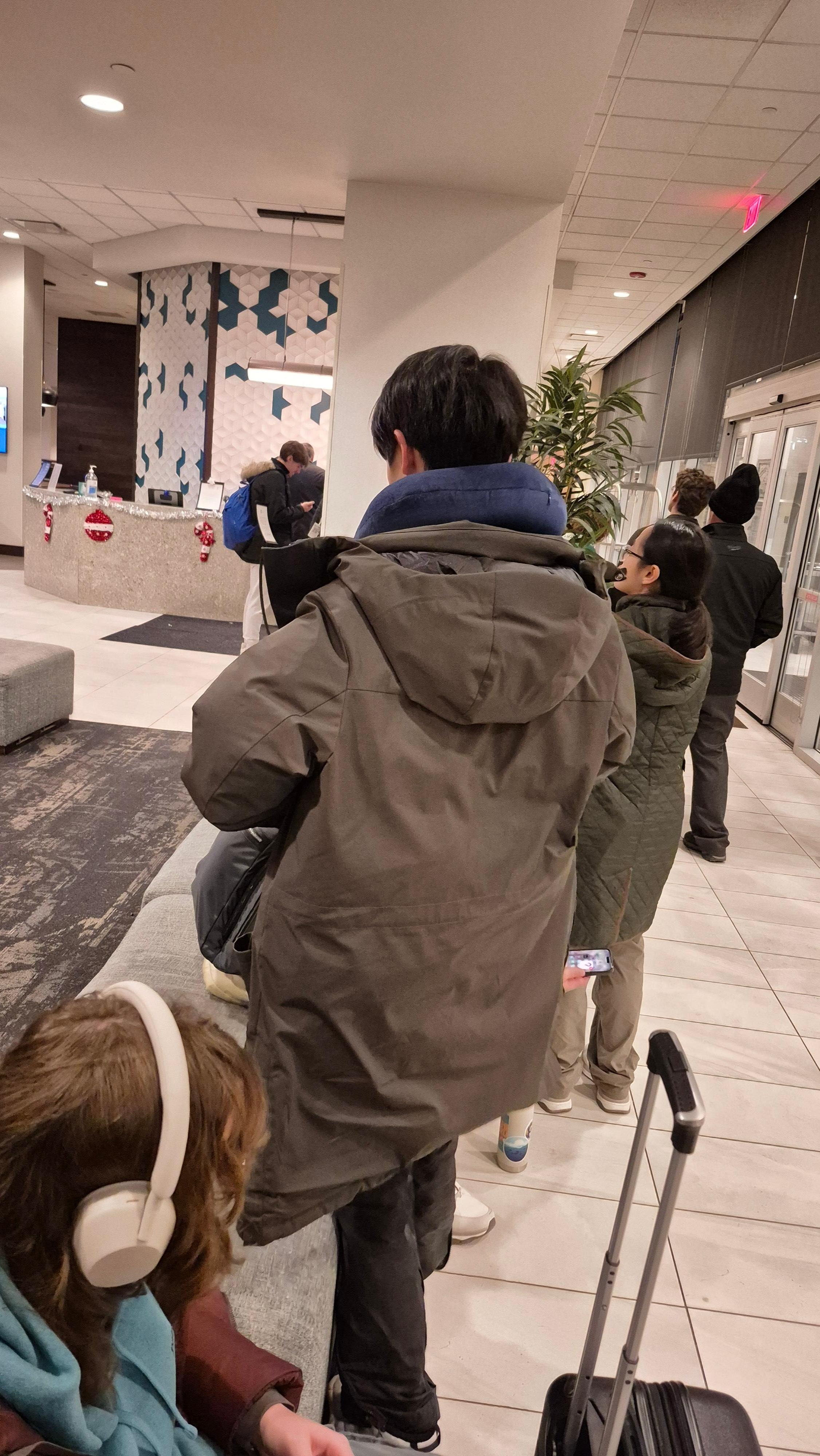 Forty minutes into the checkout line and almost half-way!