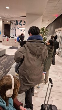 Forty minutes into the checkout line and almost half-way!