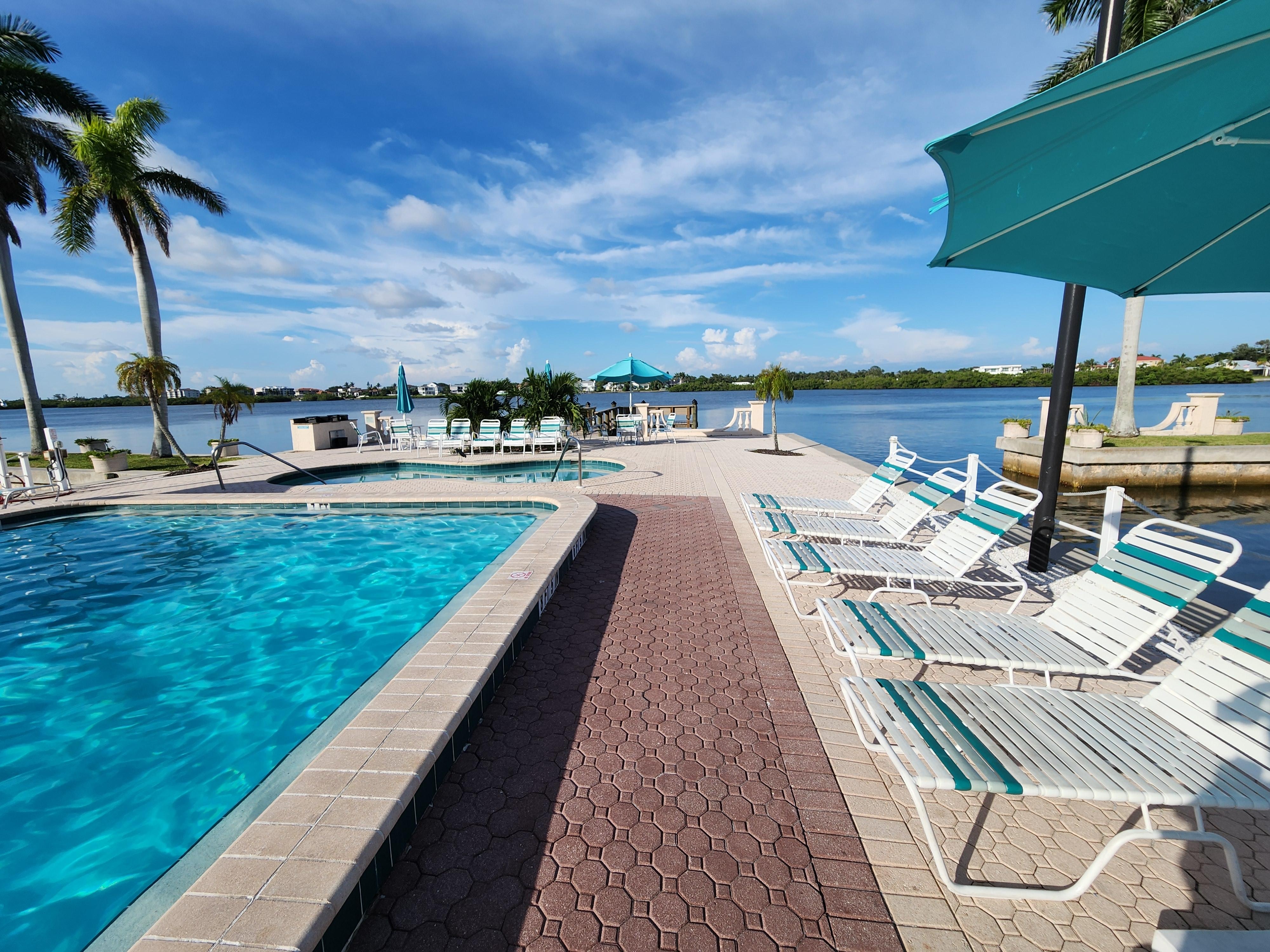 Bayside pool & hot tub across the street
