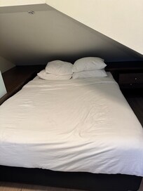 Bed with slopping ceiling