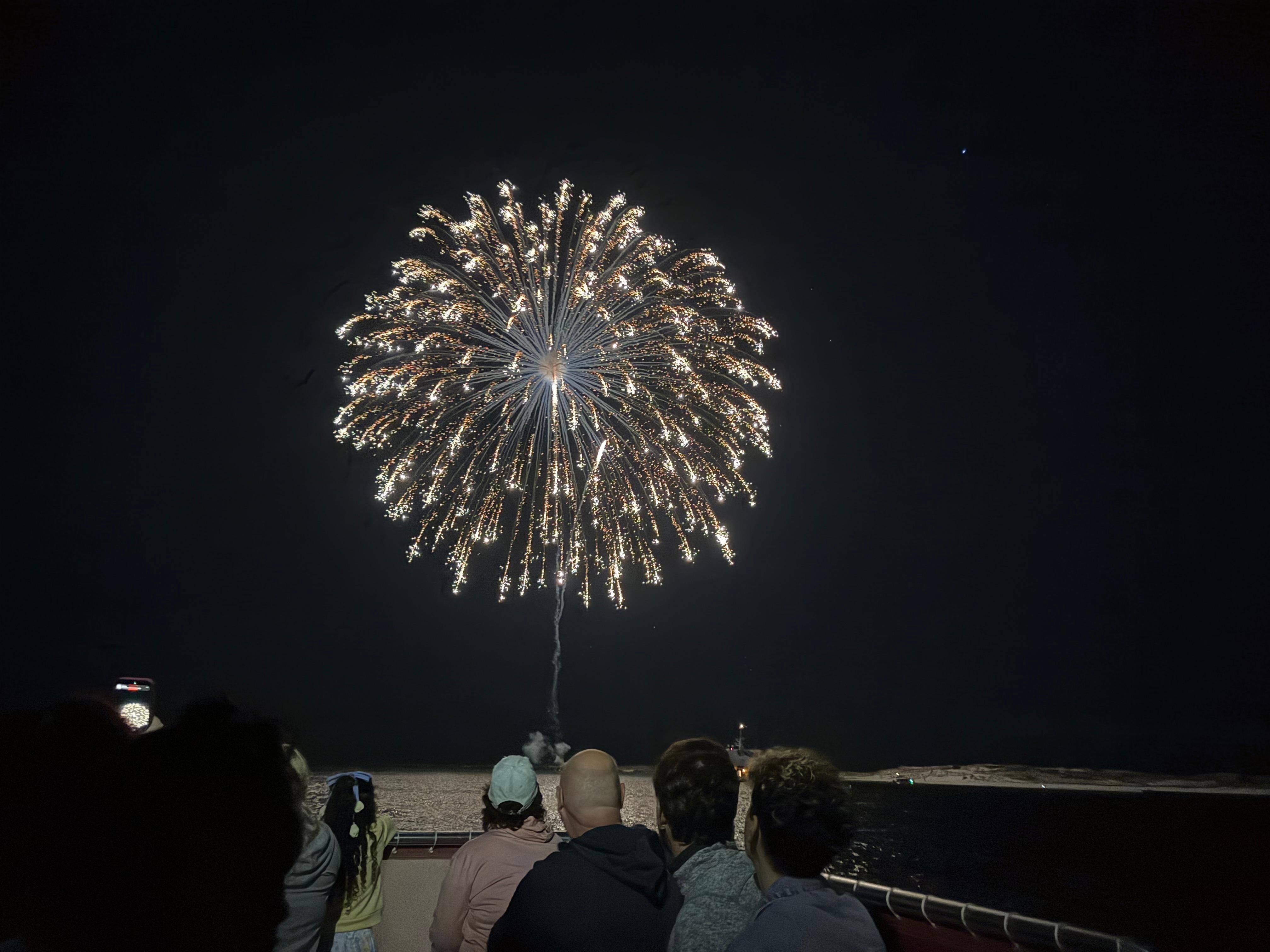 Friday night fireworks by boat 