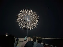 Friday night fireworks by boat