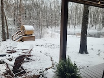 Got a lucky snow and snow + sauna = bliss.