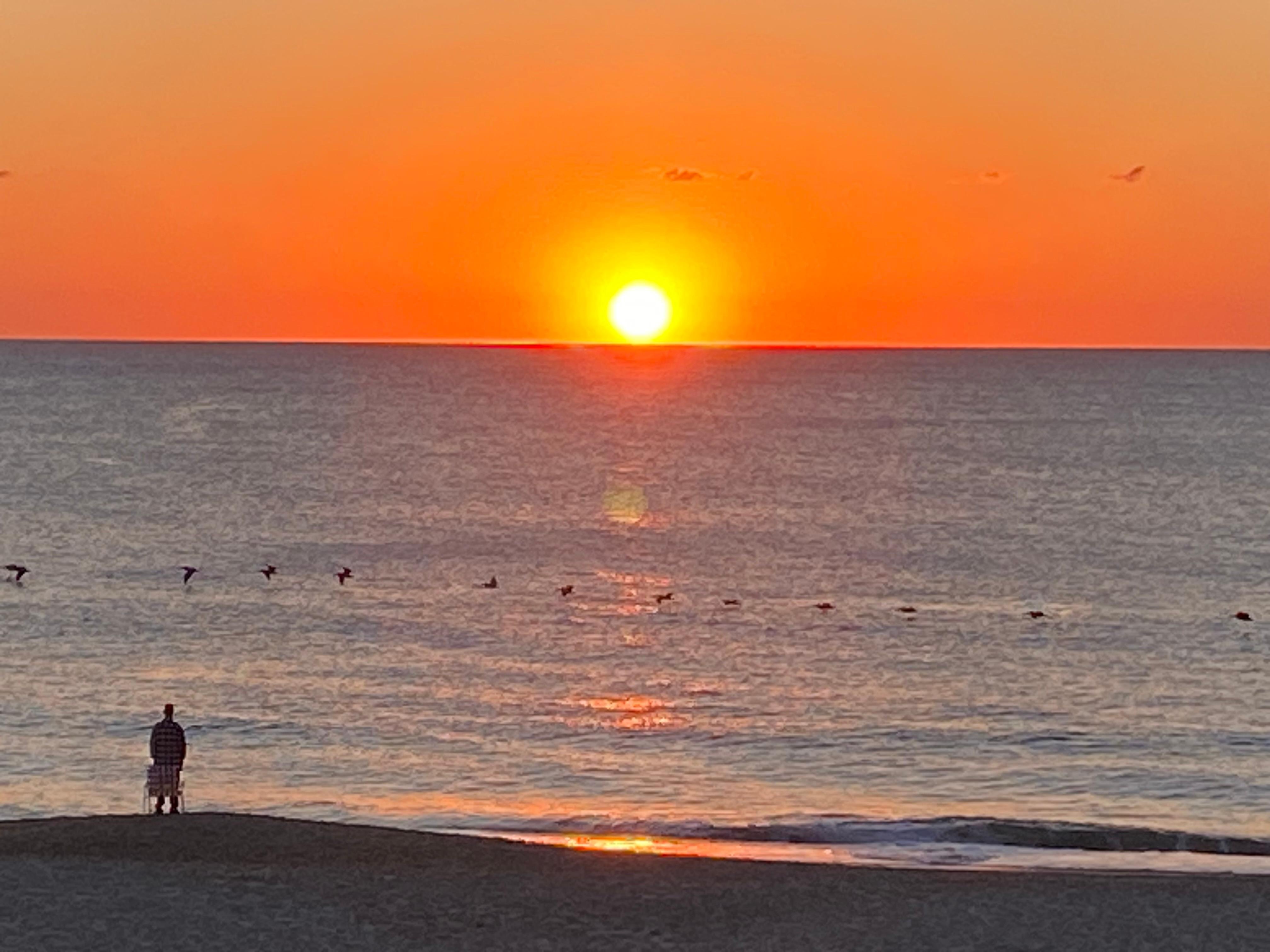 We enjoyed watching the sunrise every morning. 