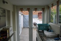 Bbq and kitchen widow to the right