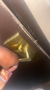 The room door only locked if it was placed on lock. The door was very shaky and outdated it only opened when pulled up top.