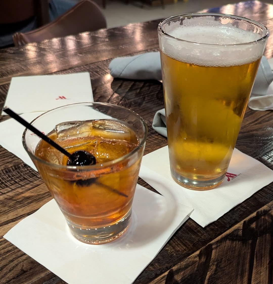 Manhattan and a beer