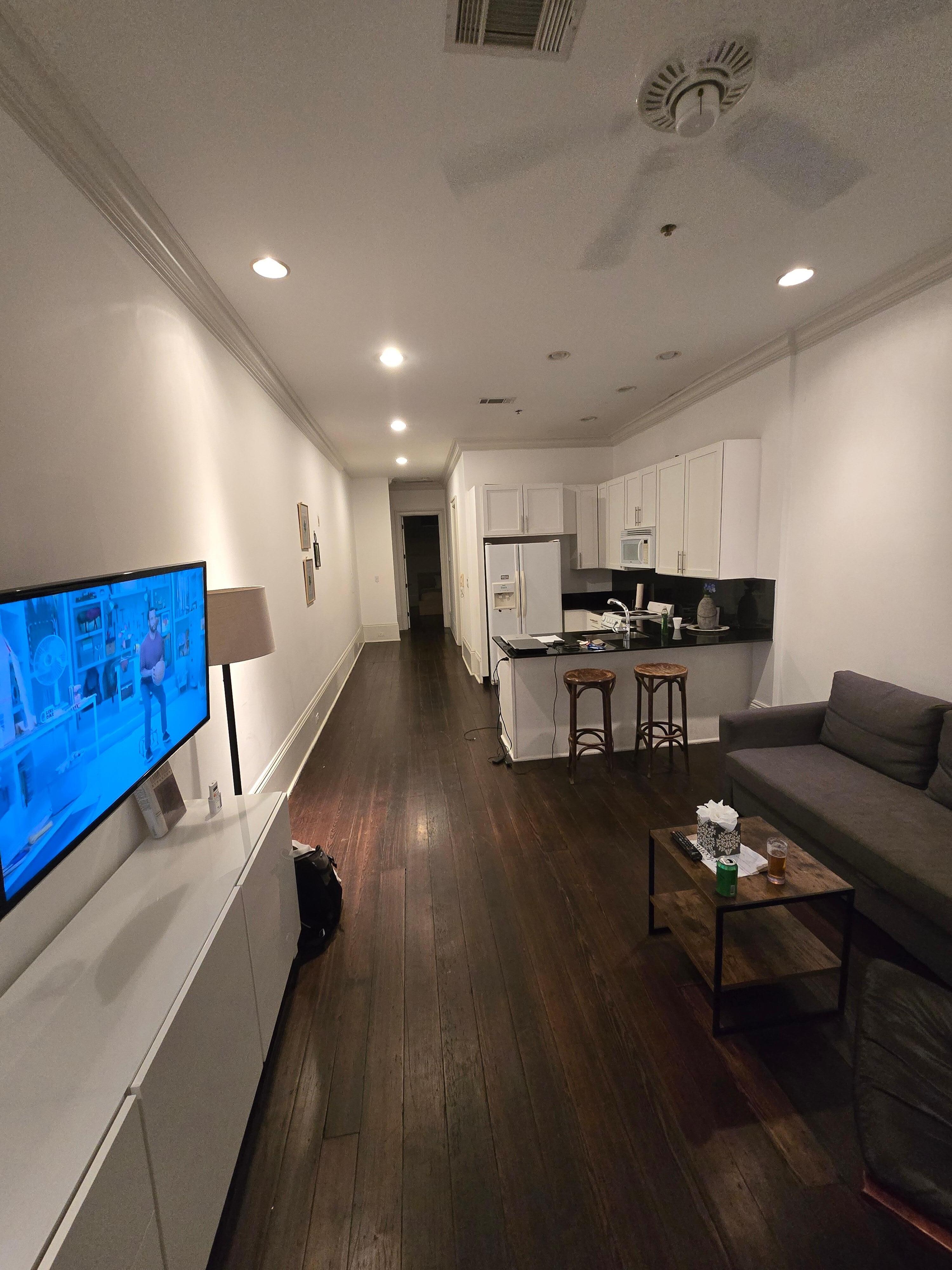 Loft, looking from living area/lounge area