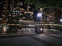 The view of the Riverwalk down from the Loews Hotel