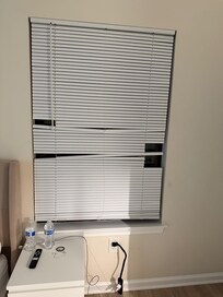 Broken blinds in several rooms.