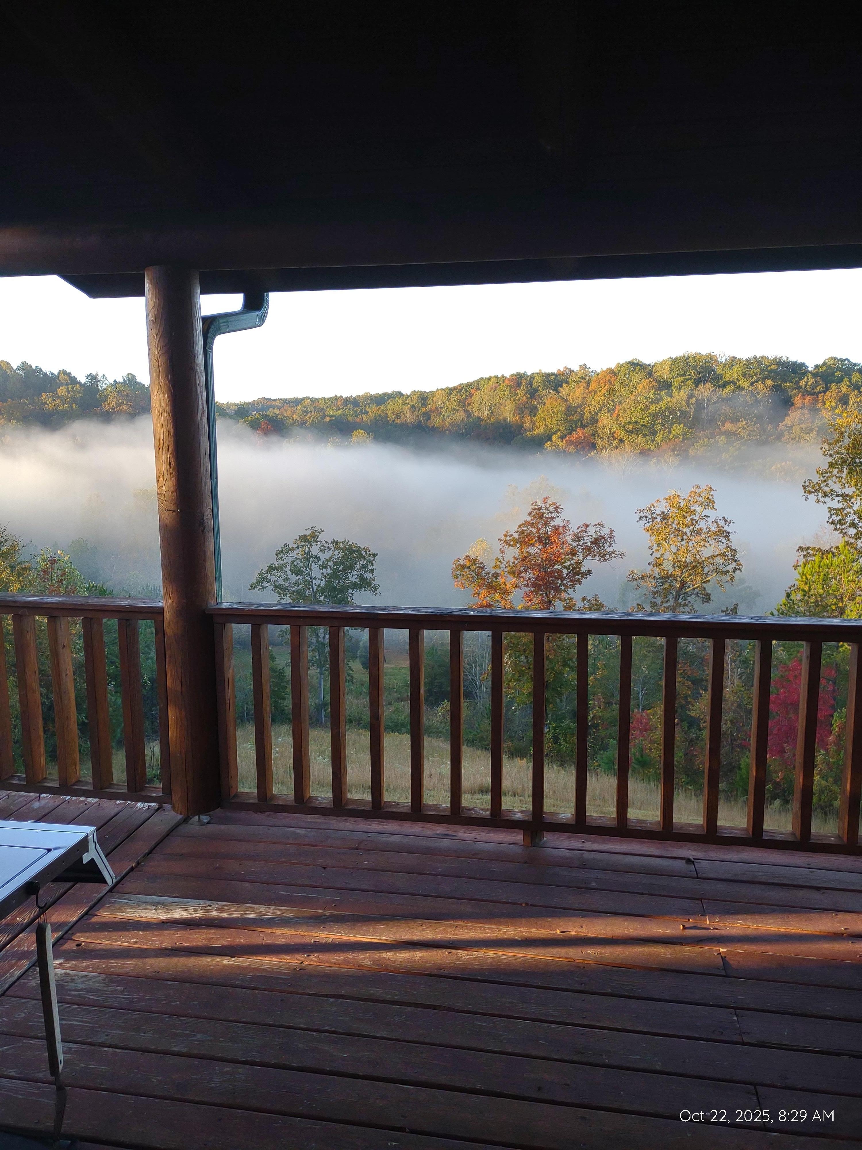 Morning view from back deck.