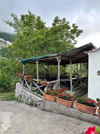 Breakfast outside or in.