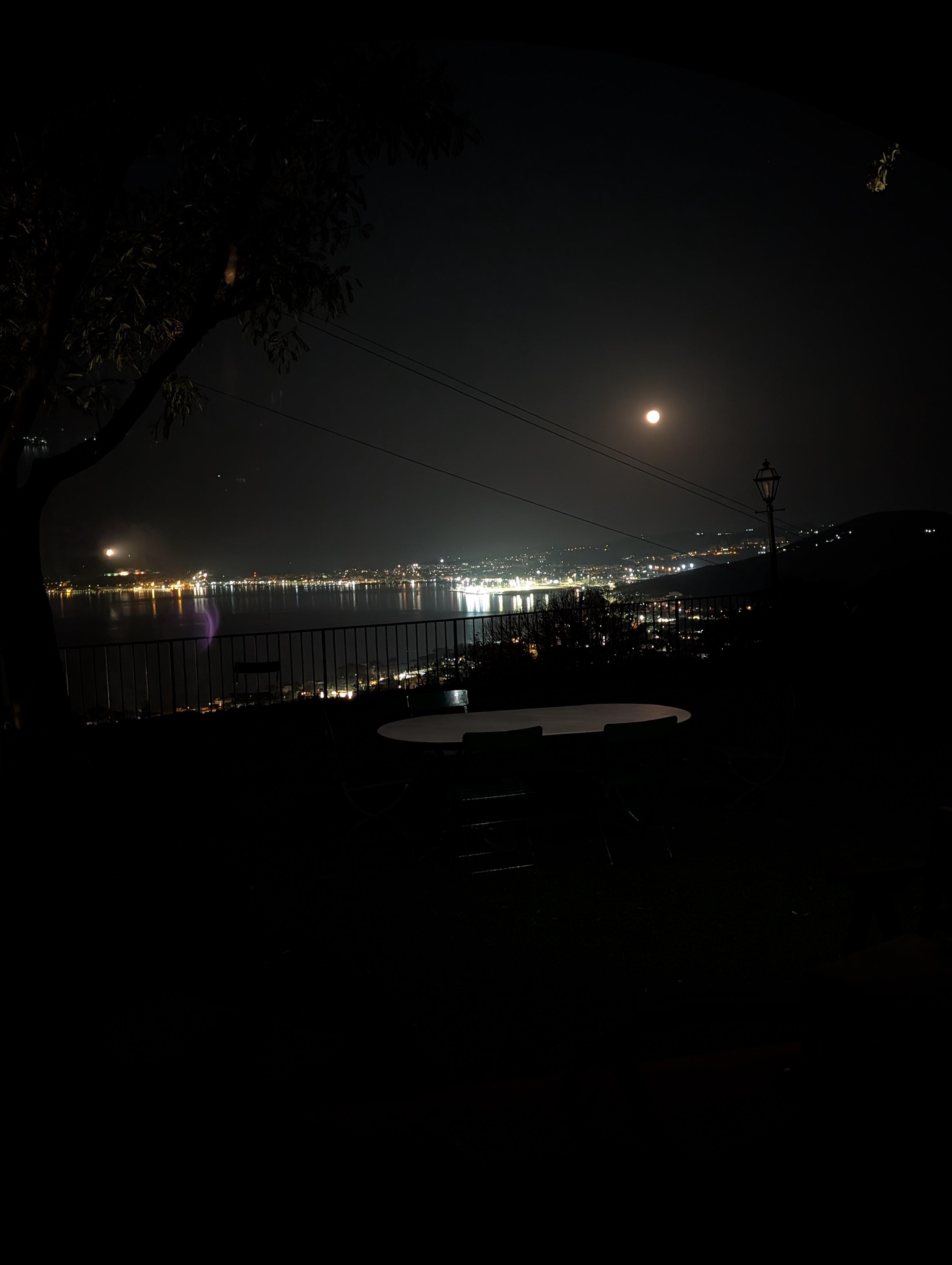 The view at night.