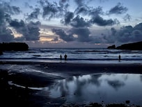 Porthmissen beach, Trevone is a short walk from The Well Parc Hotel