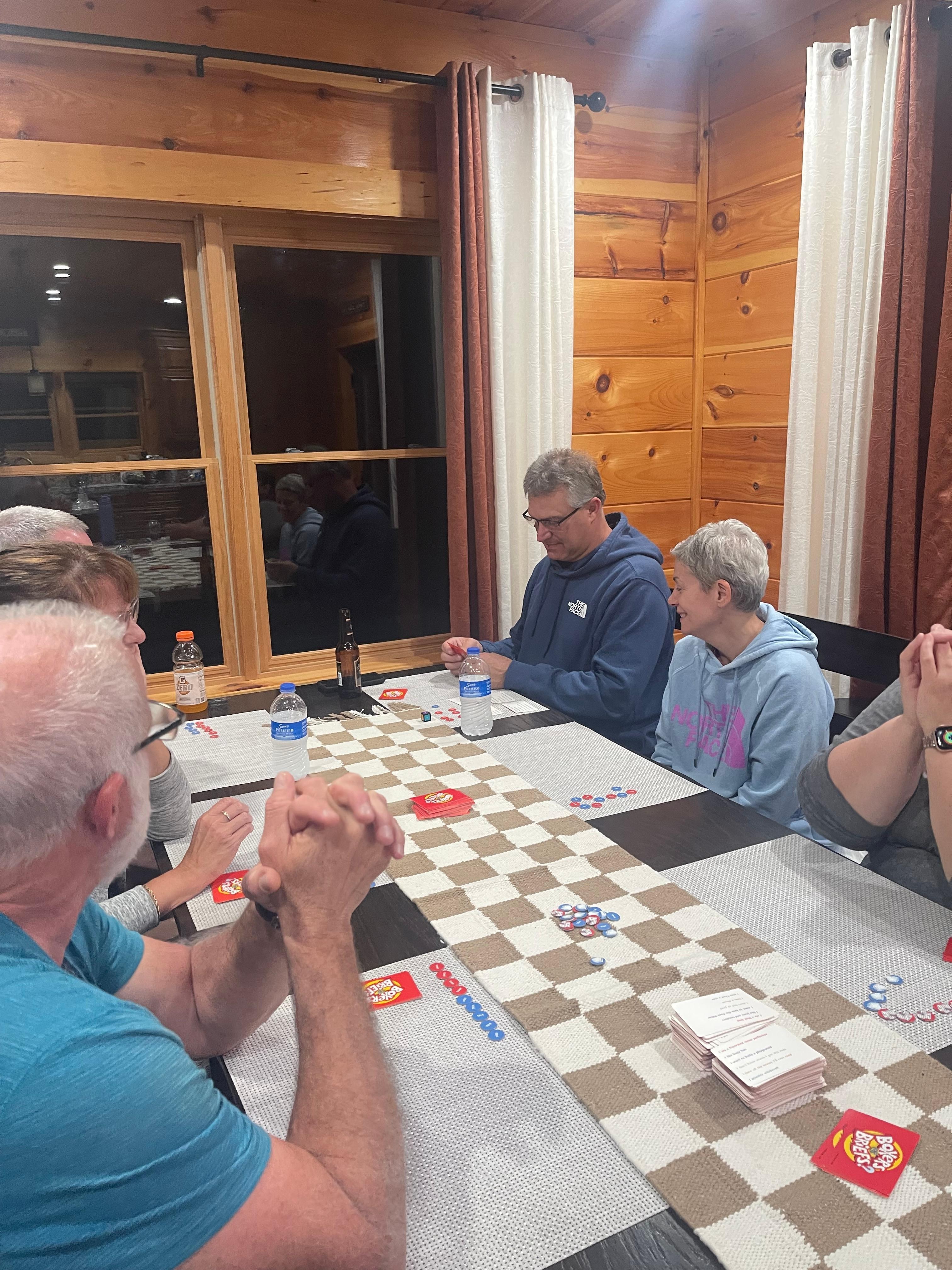 Playing games at the dining table