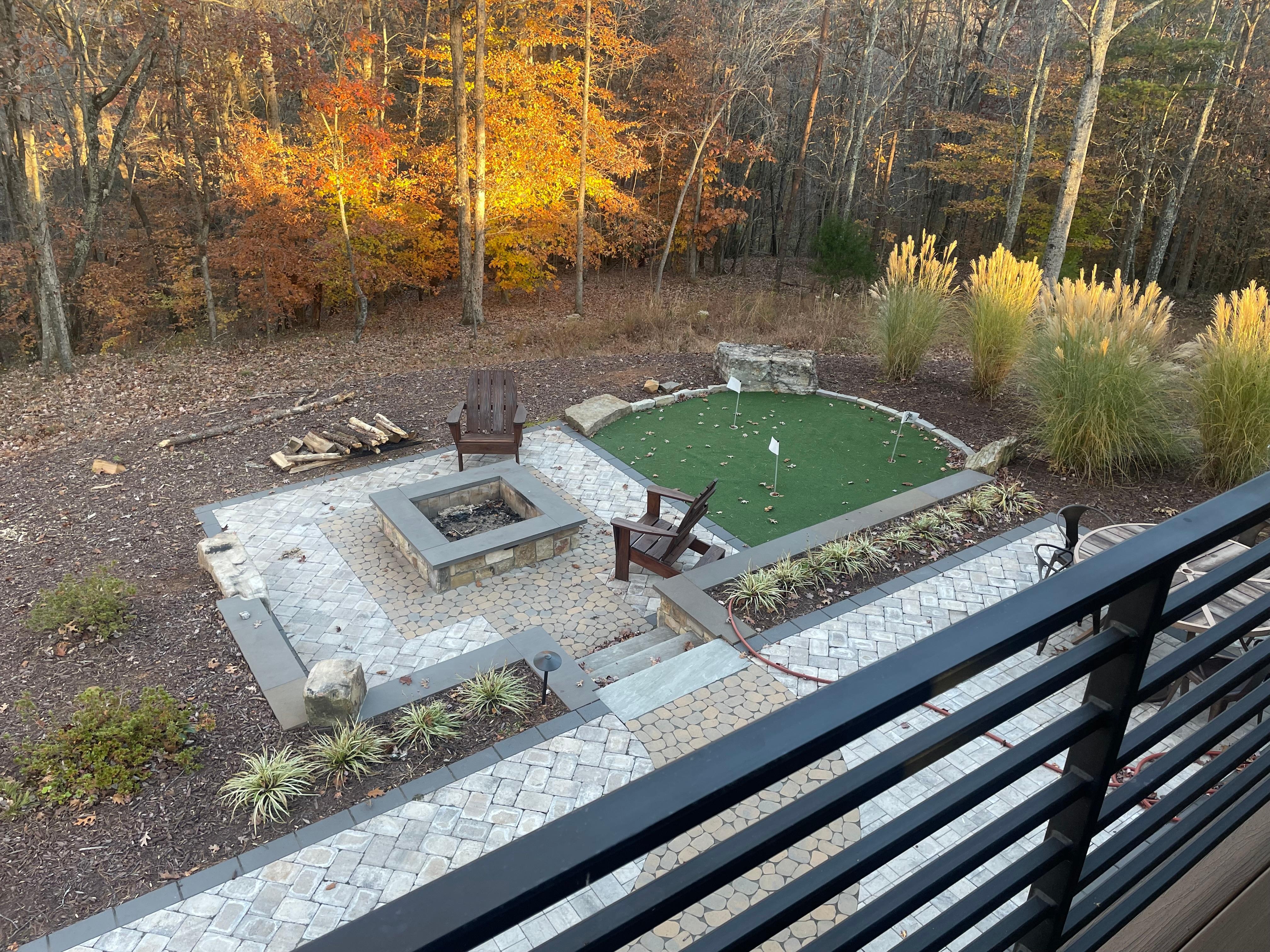View from back porch - Beautiful backyard area. 