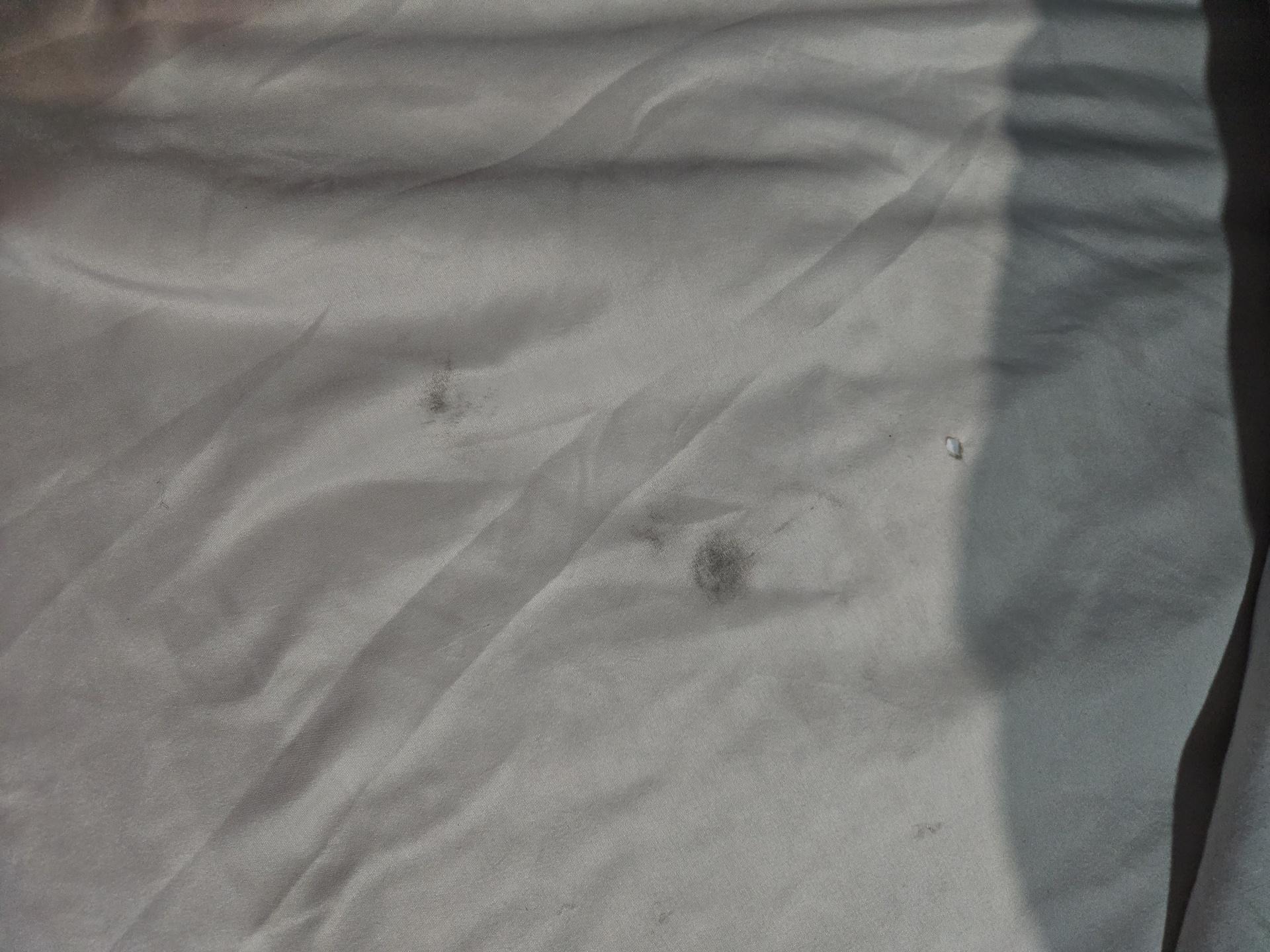 Holes and stains on sheets