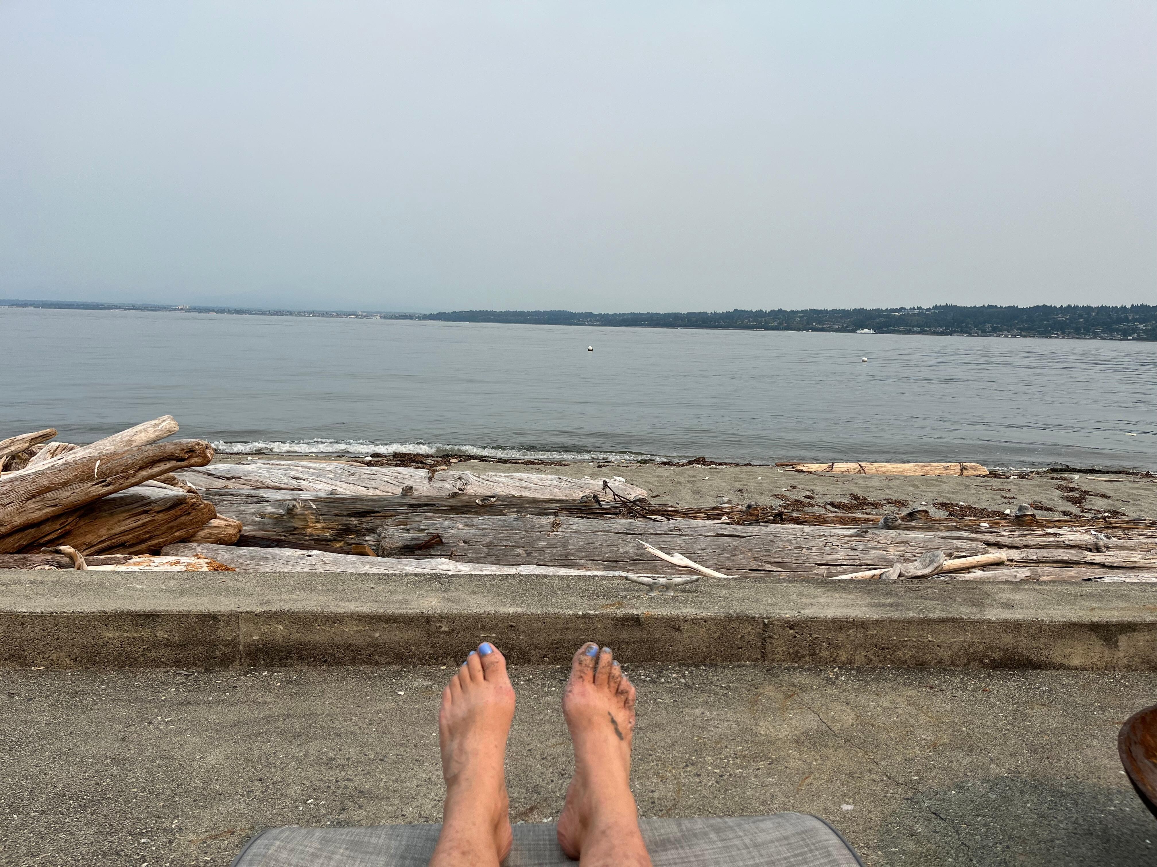 Nice sandy beach with pretty rocks 