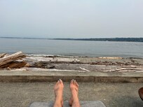 Nice sandy beach with pretty rocks