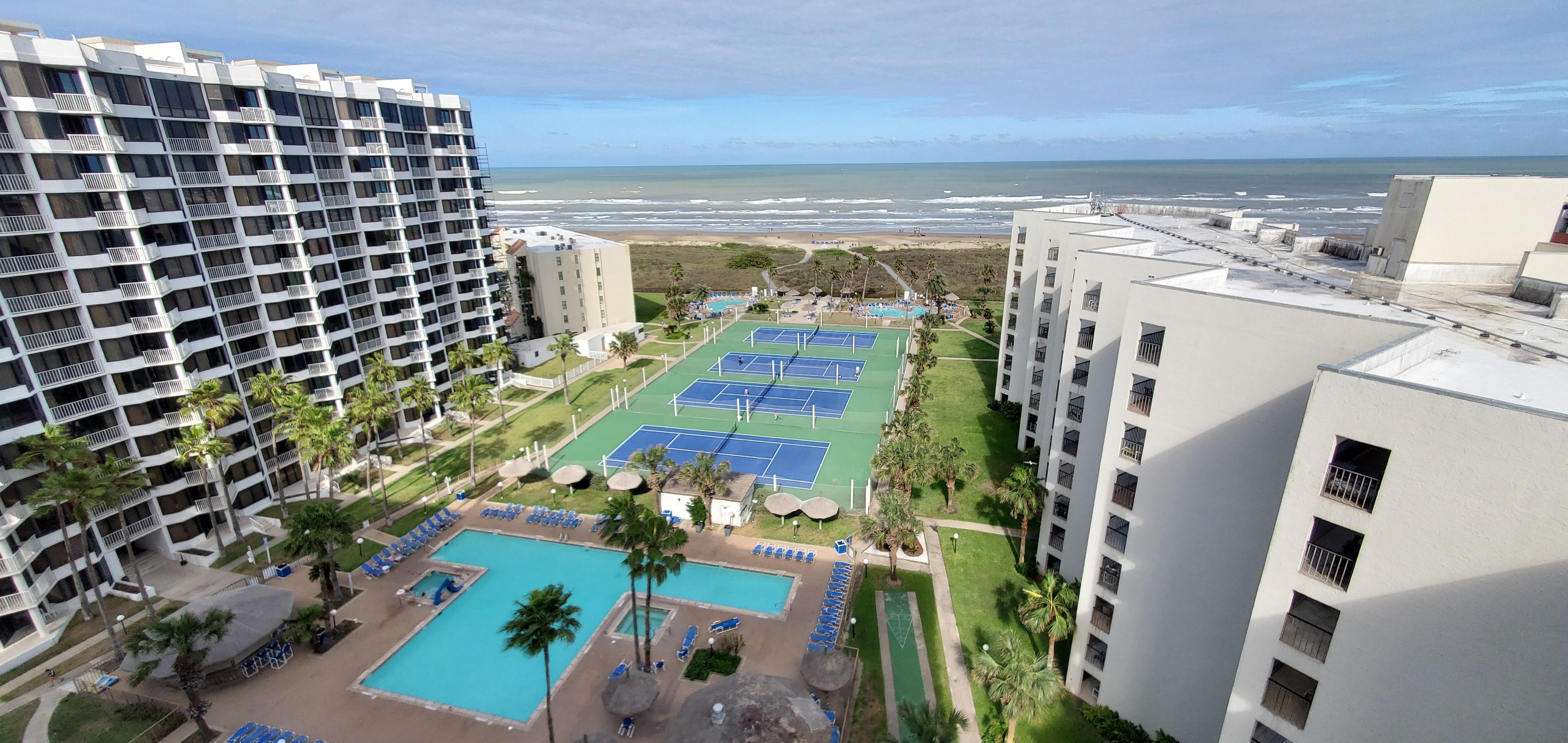 view from condo out toward beach...you can see it all!