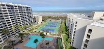 view from condo out toward beach...you can see it all!