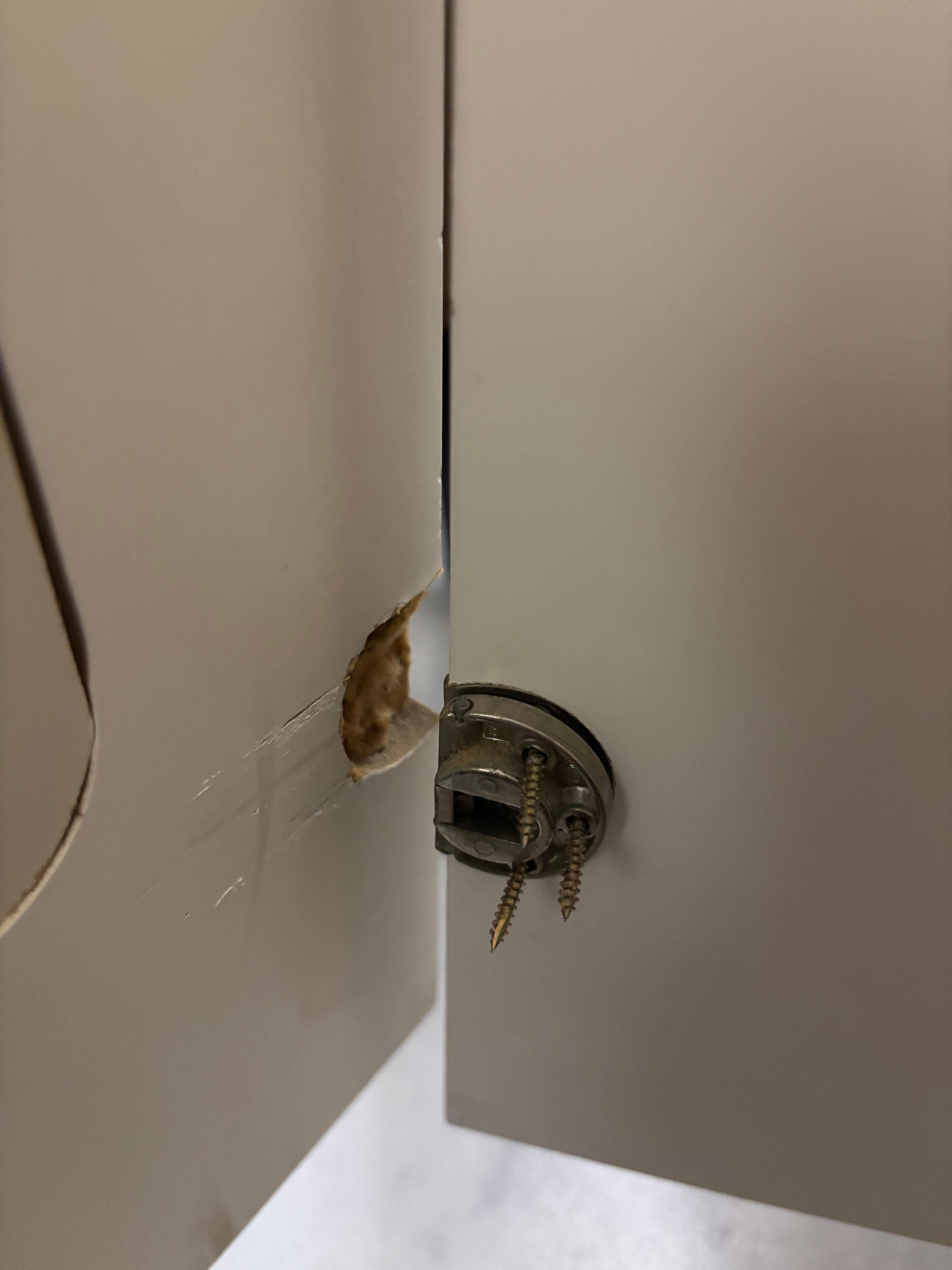 Broken hinges - exposed screws