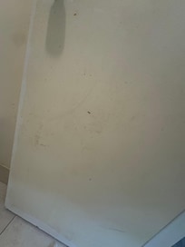 Boogers wiped on bathroom door