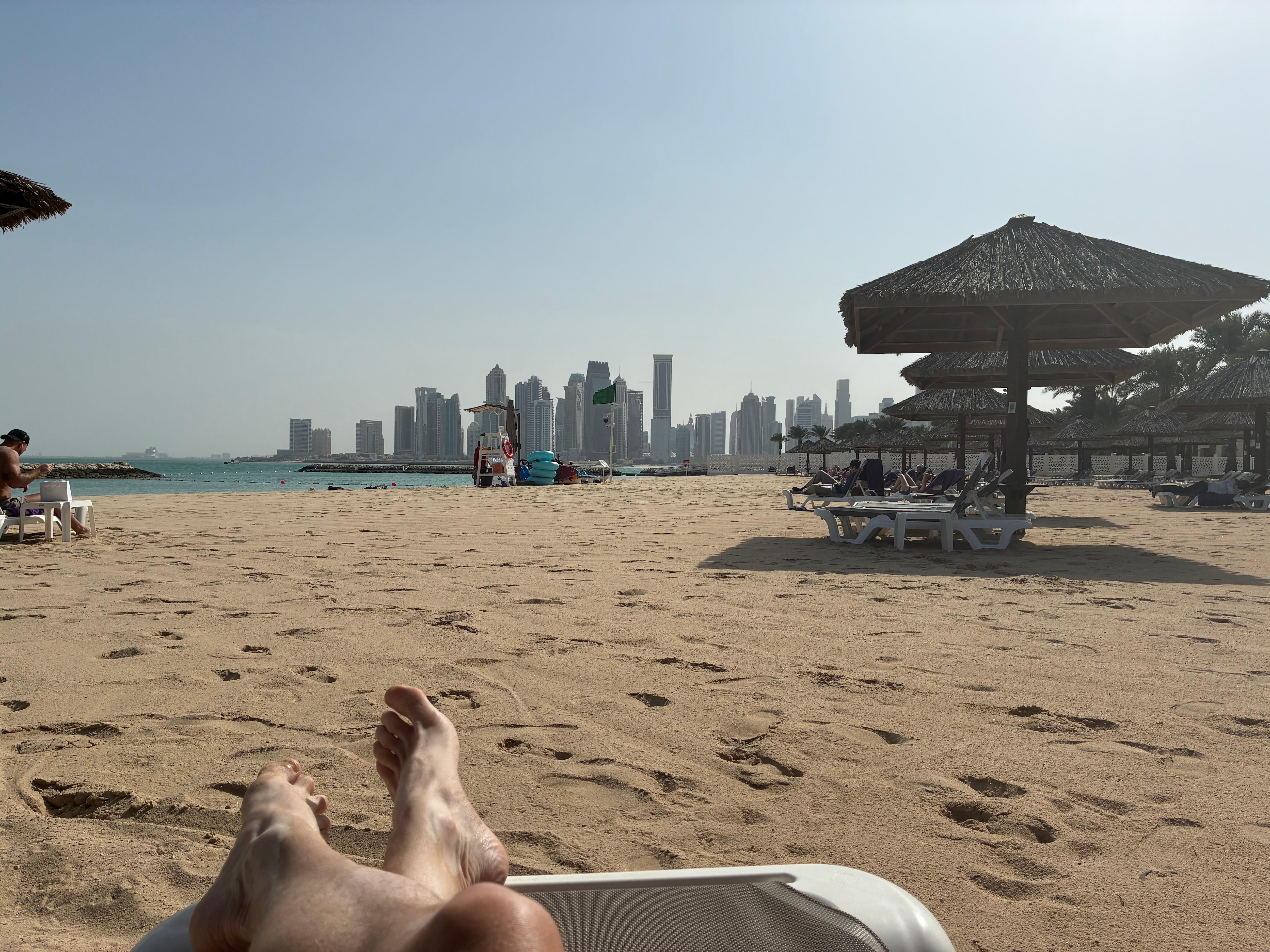 View on the beach over to West Bay 