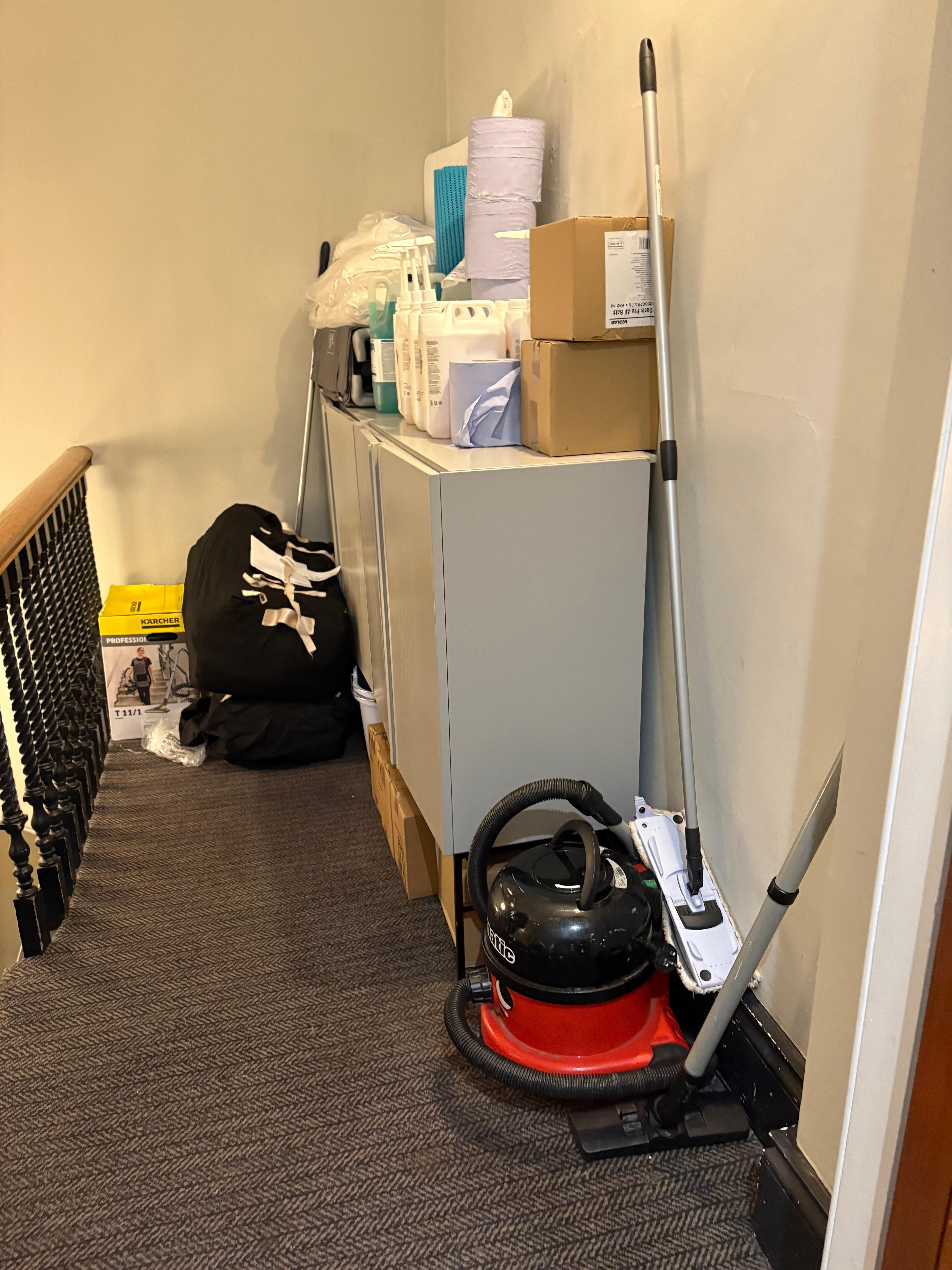 This is piled up in the hall 